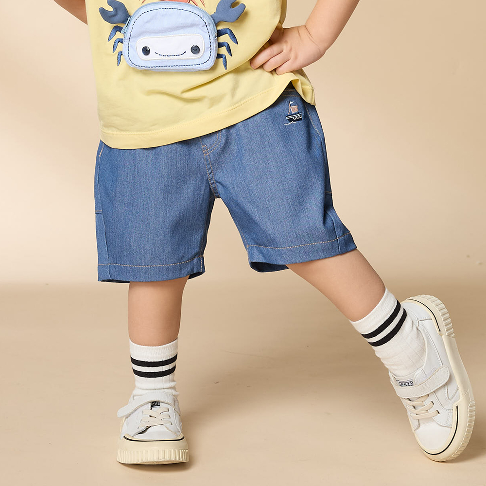 PIPPY 休閒風仿牛仔短褲 藍