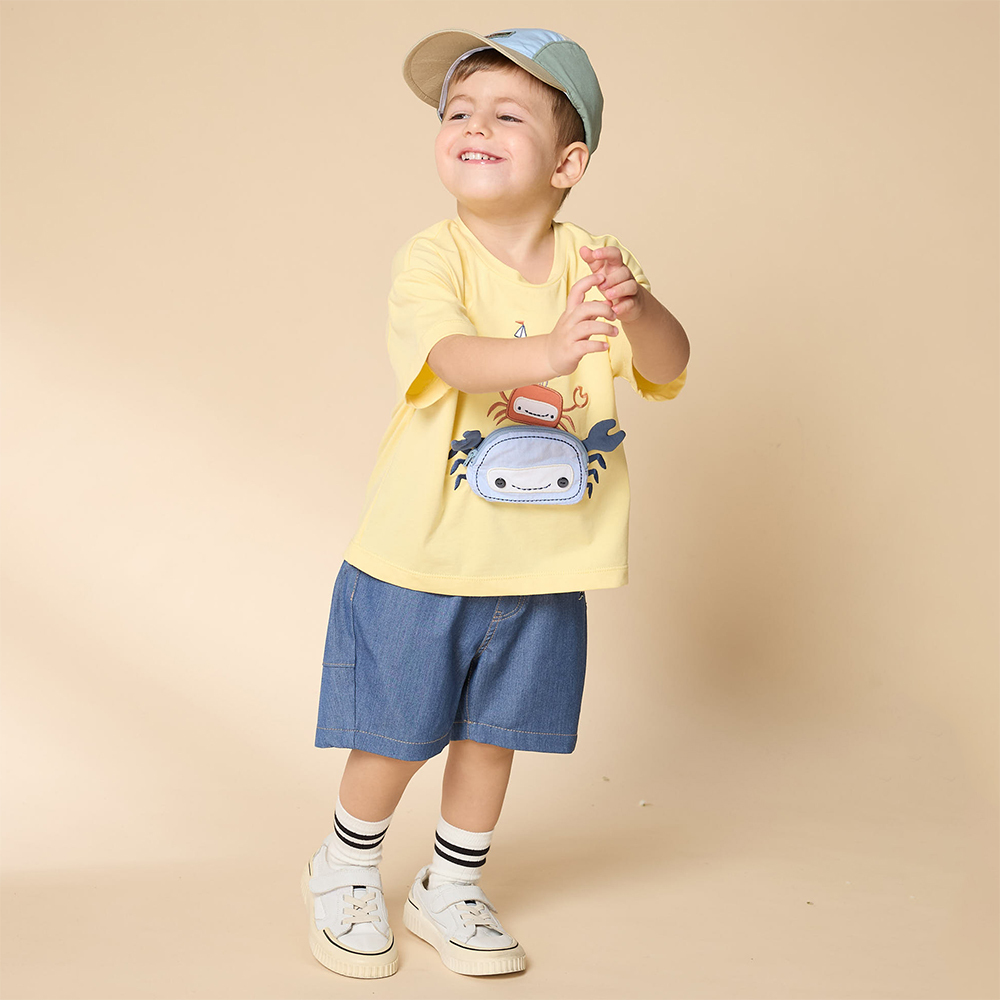 PIPPY 休閒風仿牛仔短褲 藍