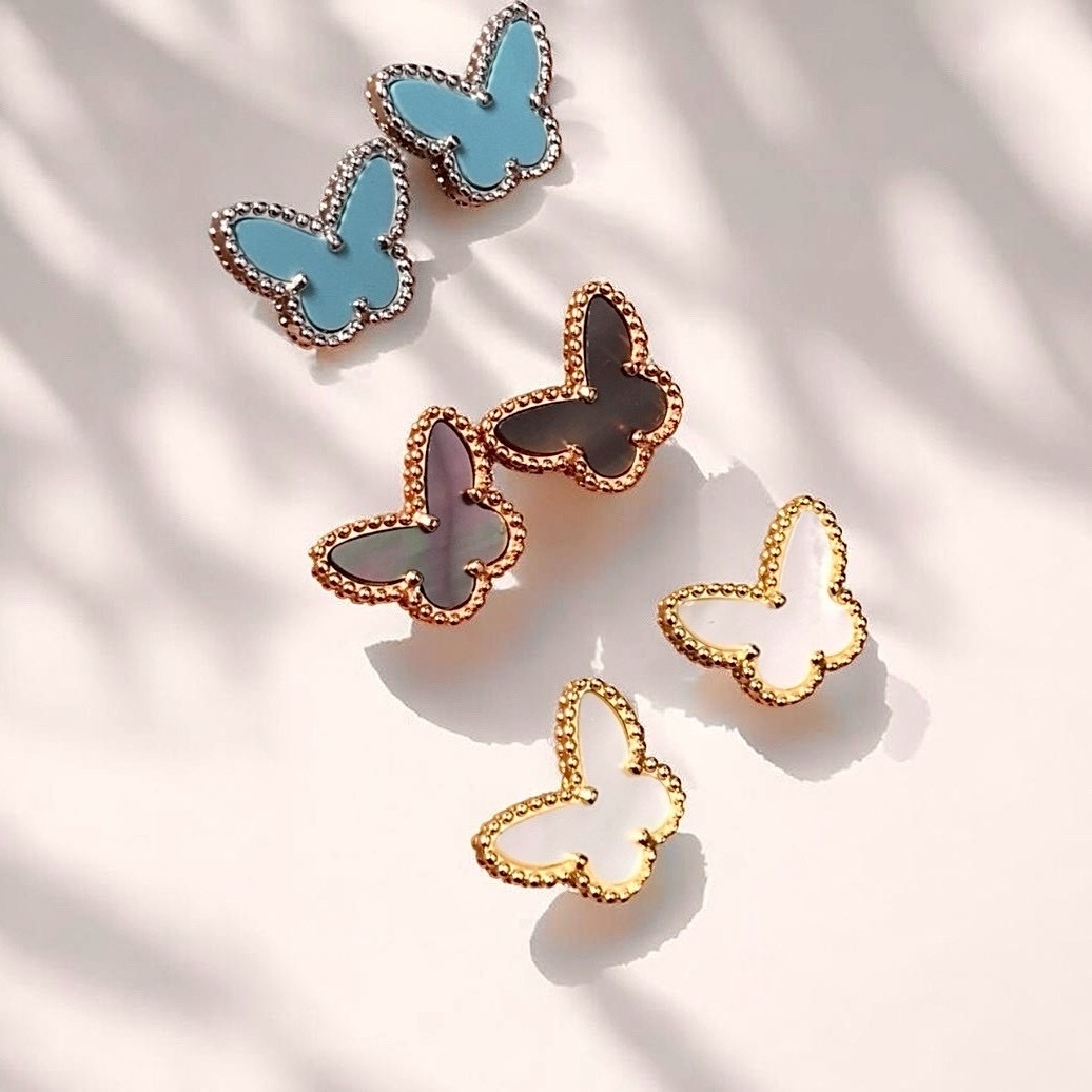 18k”va sweet butterflies八種材質蝴蝶高奢定製耳釘