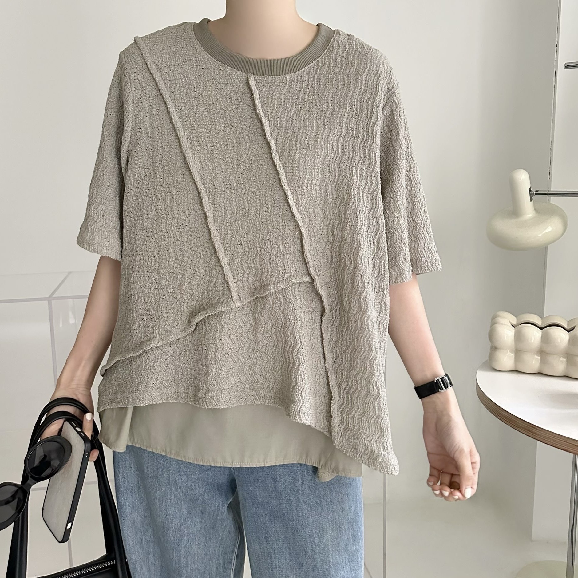 【BONNIE】線料網網兩層設計短袖TOP (A60-A63)