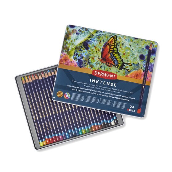 【DERWENT 德爾文】 INKTENSE 水墨色鉛24色-鐵盒裝 DW0700929