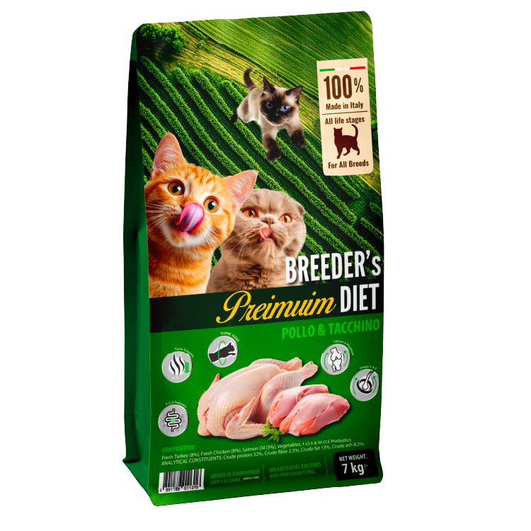Breeder’s Diet | 5效健康機能 鮮火雞肉+雞肉 全貓配方 7kg (BSC-1316)