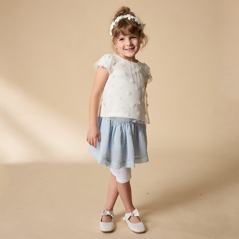 PIPPY 典雅點點蝴蝶結短裙 藍