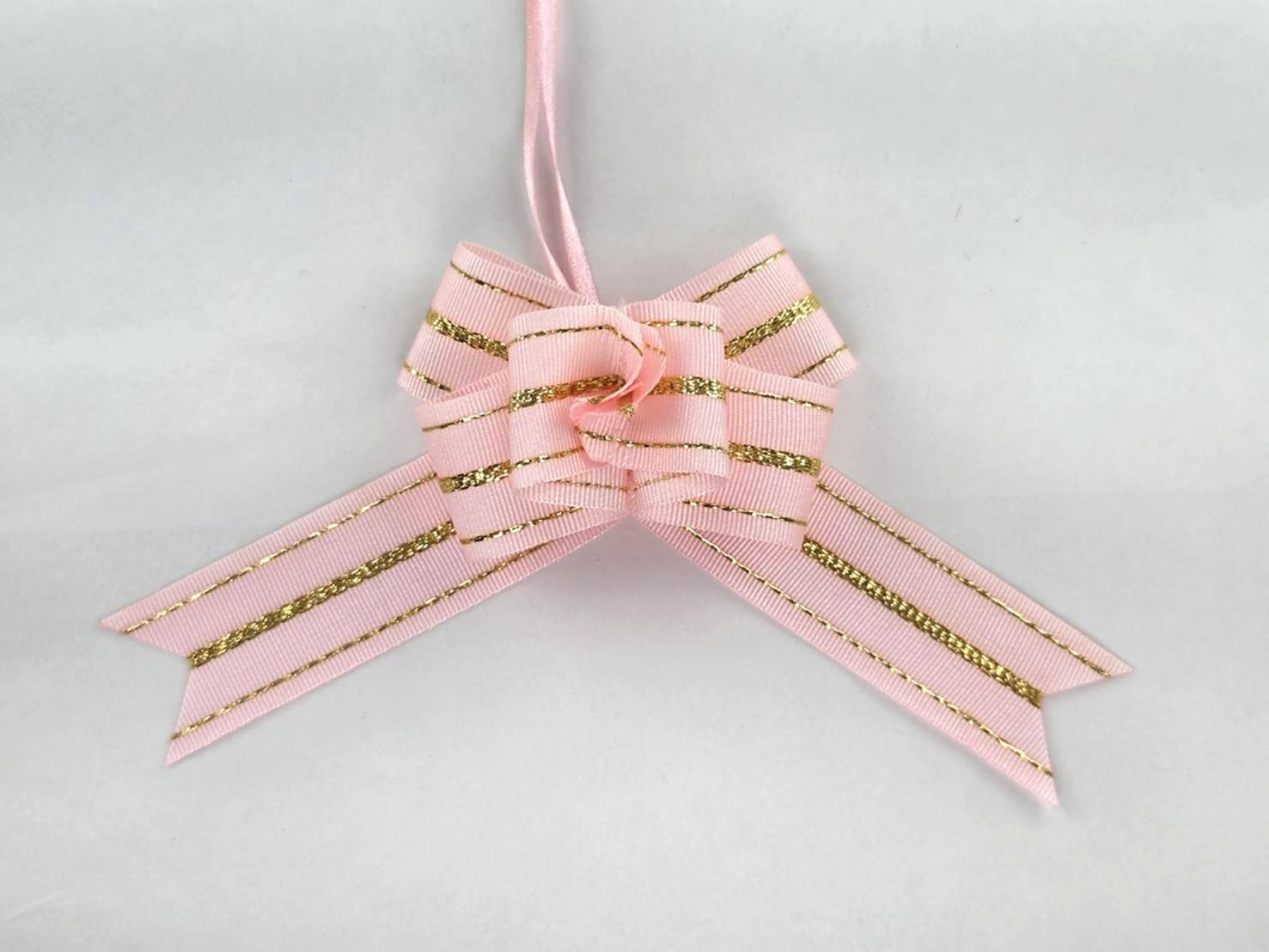 玫瑰粉_金色直紋_DIY拉花帶_30mm_絕版Outlet