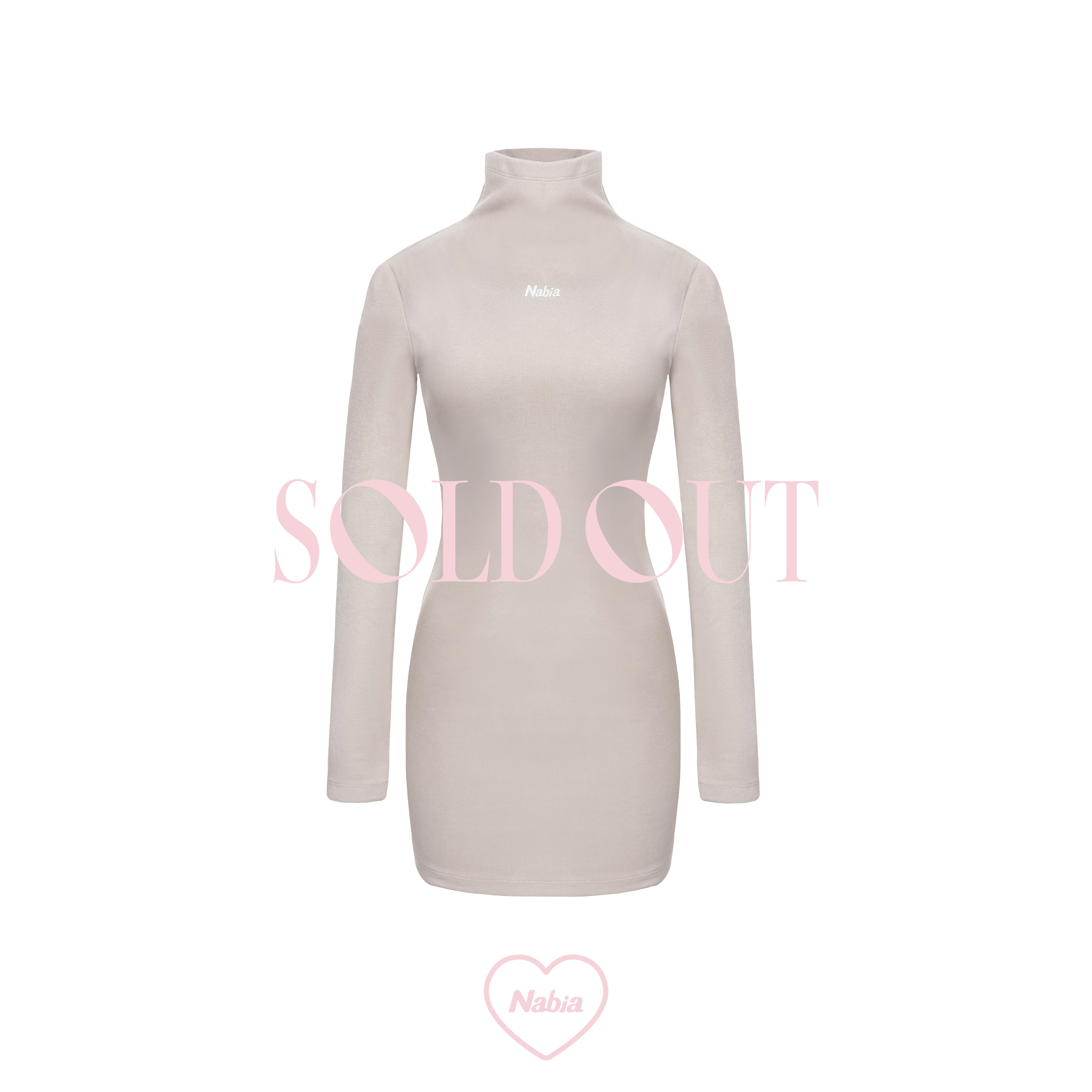 綁帶露背連身裙 - 奶杏