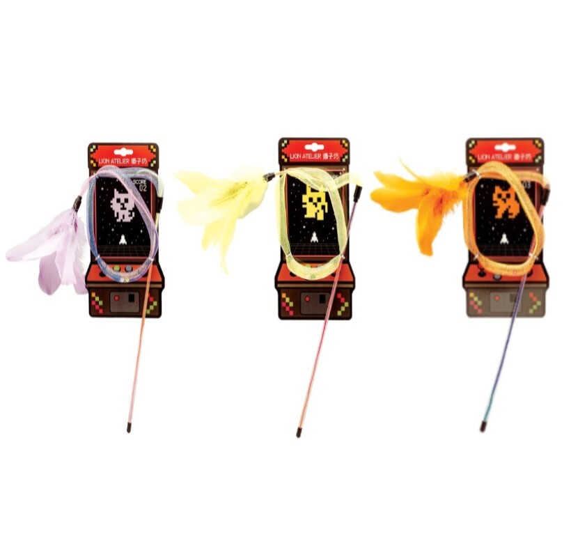 獅子坊 逗貓棒 - 太空侵略者系列 ( 黃色/ 紫色/ 橙色)