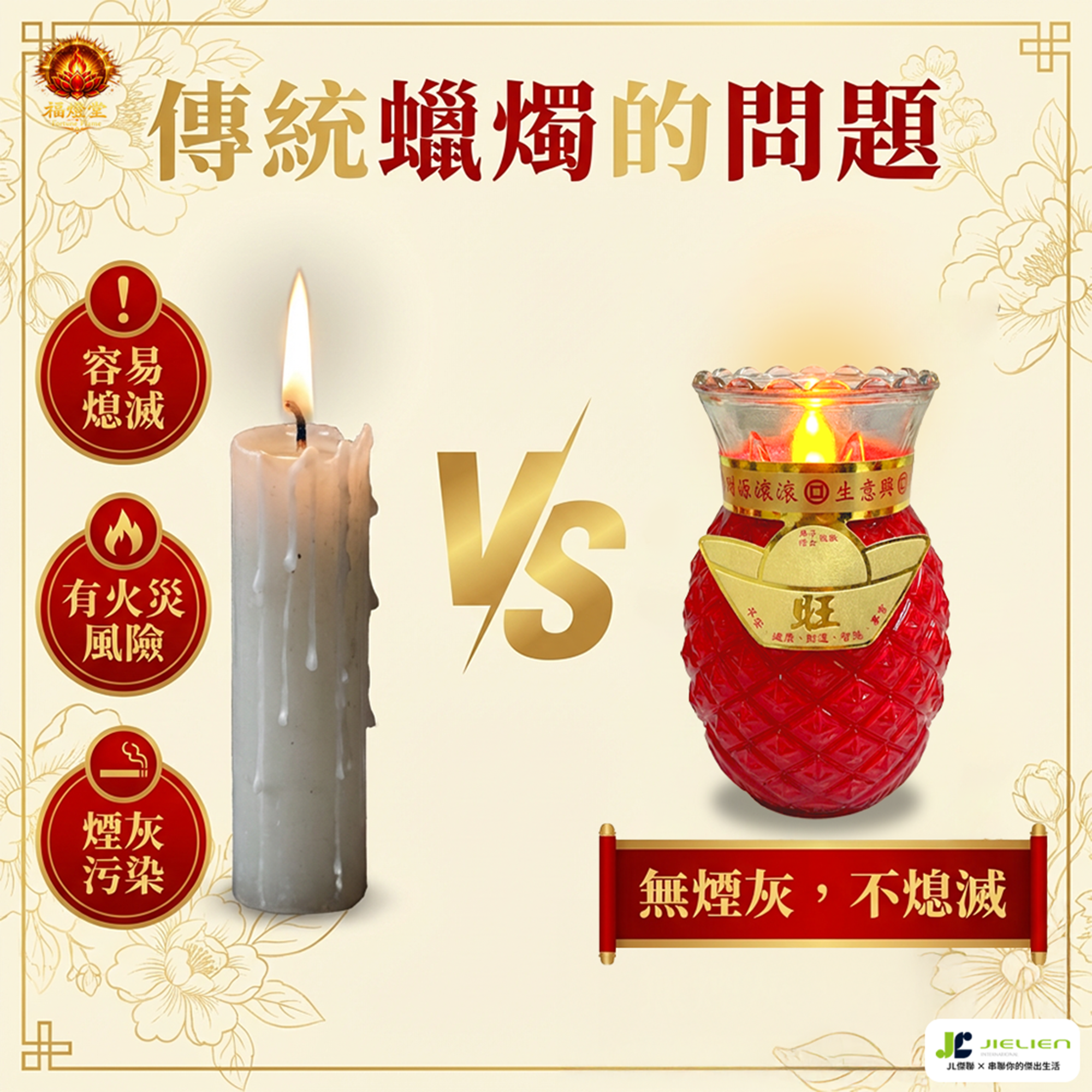 【福燈堂 LED電子祈福燈】仿真燭光設計｜安全供燈｜長時間點亮