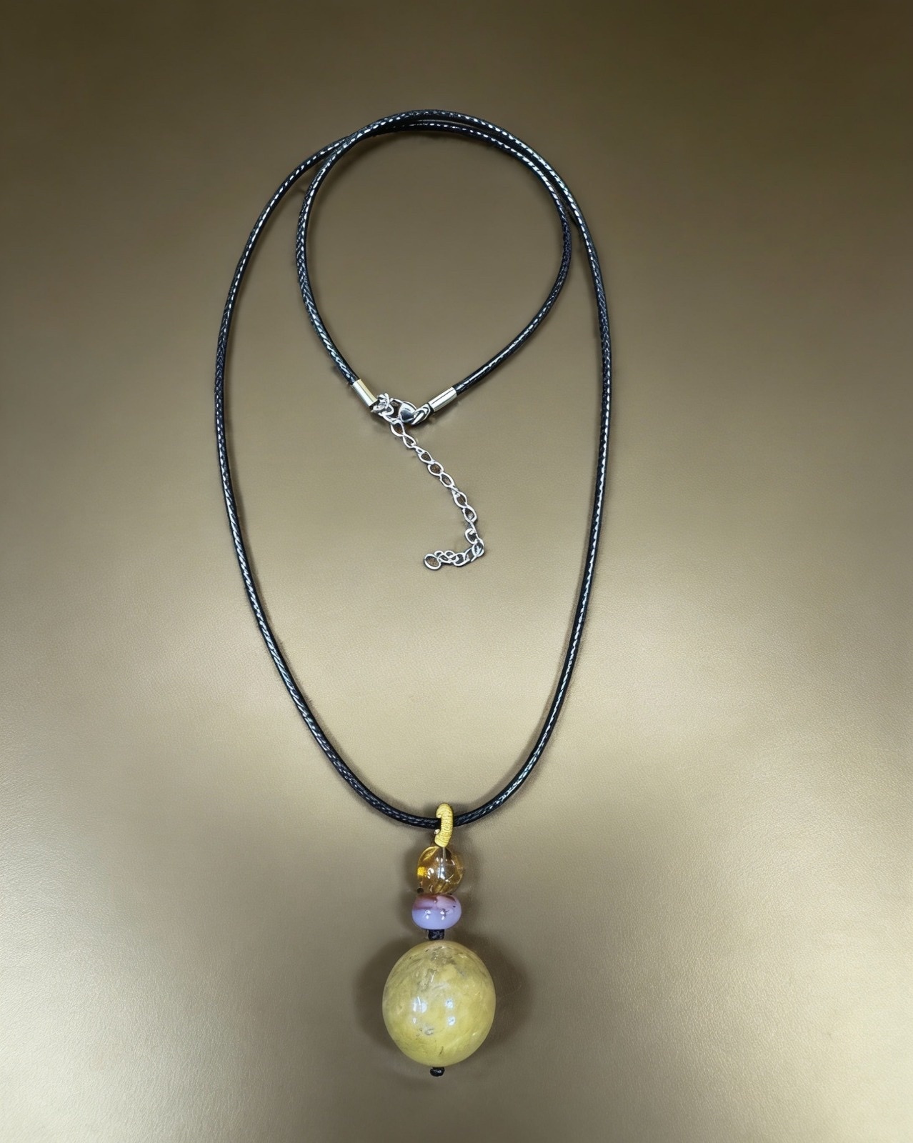 LZ2438 GOLDEN BLAZING DRAGON BALL PENDANT