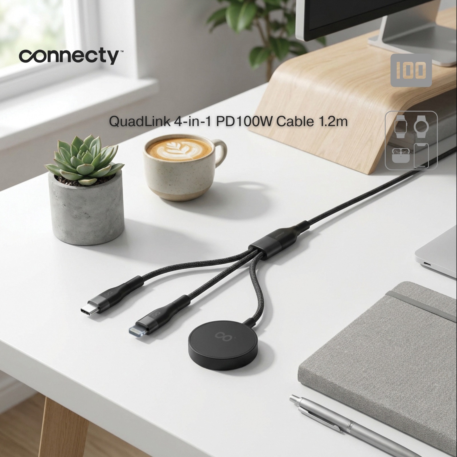 Connecty QuadLink 4-in-1 Charging Cable CC141D