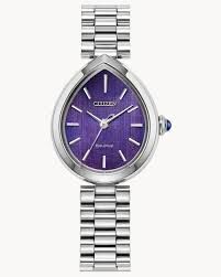 行貨 星辰 CITIZEN L Rainell Collection Solar Eco-Drive Stainless Steel Ladies Watch Green Dial EM1203-57X / Silver-Tone Dial EM1200-55A / Purple Dial EM1200-55X / Gold-Tone Dial EM1202-50P  Rainell 系列 水滴形錶盤 光動能 女裝腕錶