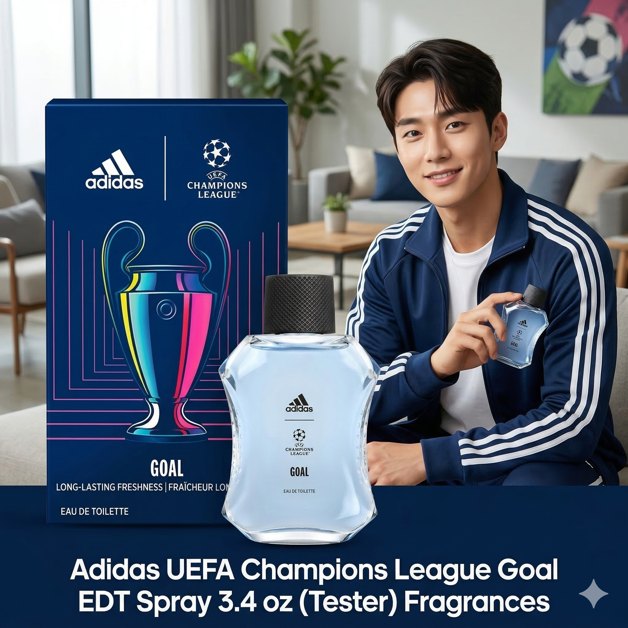 【預購】Adidas H032050 歐冠聯賽系列 Goal 男性淡香水 3.4 oz(Tester)