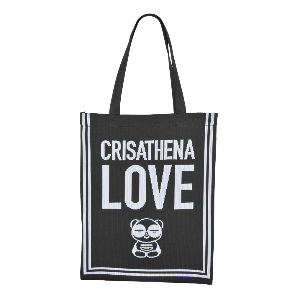 0328CA05-CRTNA- Crisathena Love Chill Panda 手提袋 米色/ 黑色/ 綠色 (A5)