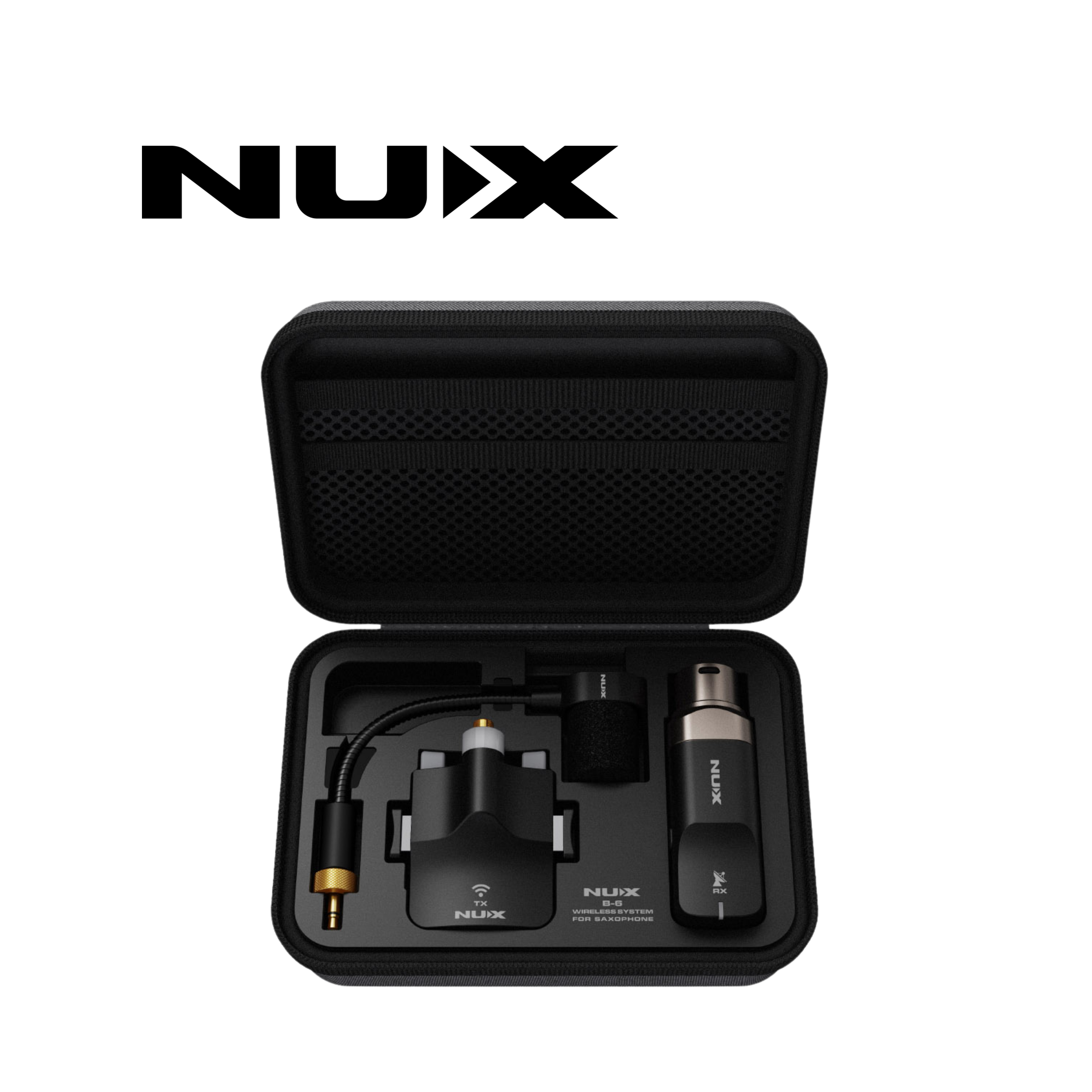 NUX B-6 薩克斯風 無線導線 無線麥克風 附可充電的收納盒 B6 B 6 管樂收音麥克風 2.4GHz高頻寬 適用:SOPRANO、ALTO、TENOR