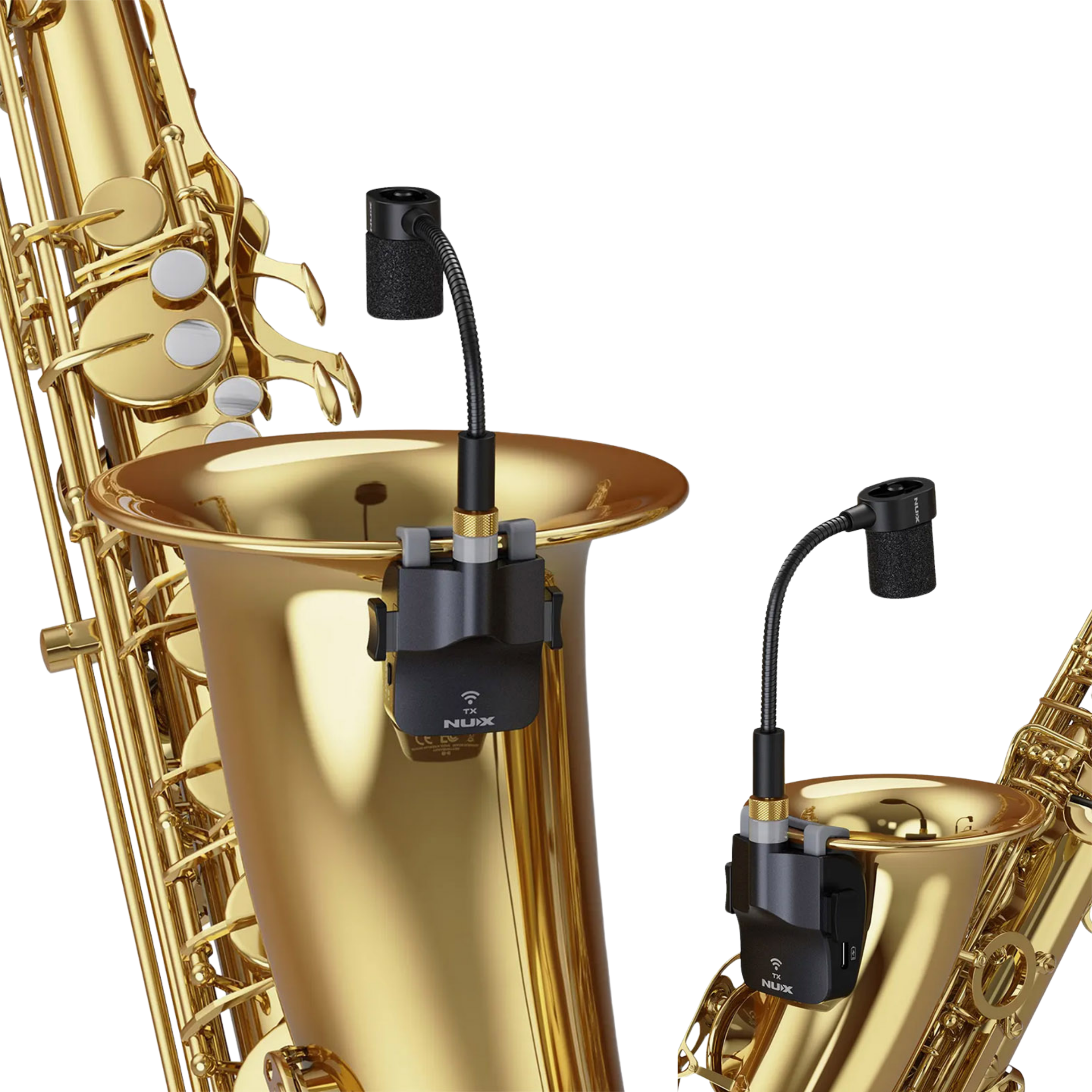 NUX B-6 薩克斯風 無線導線 無線麥克風 附可充電的收納盒 B6 B 6 管樂收音麥克風 2.4GHz高頻寬 適用:SOPRANO、ALTO、TENOR