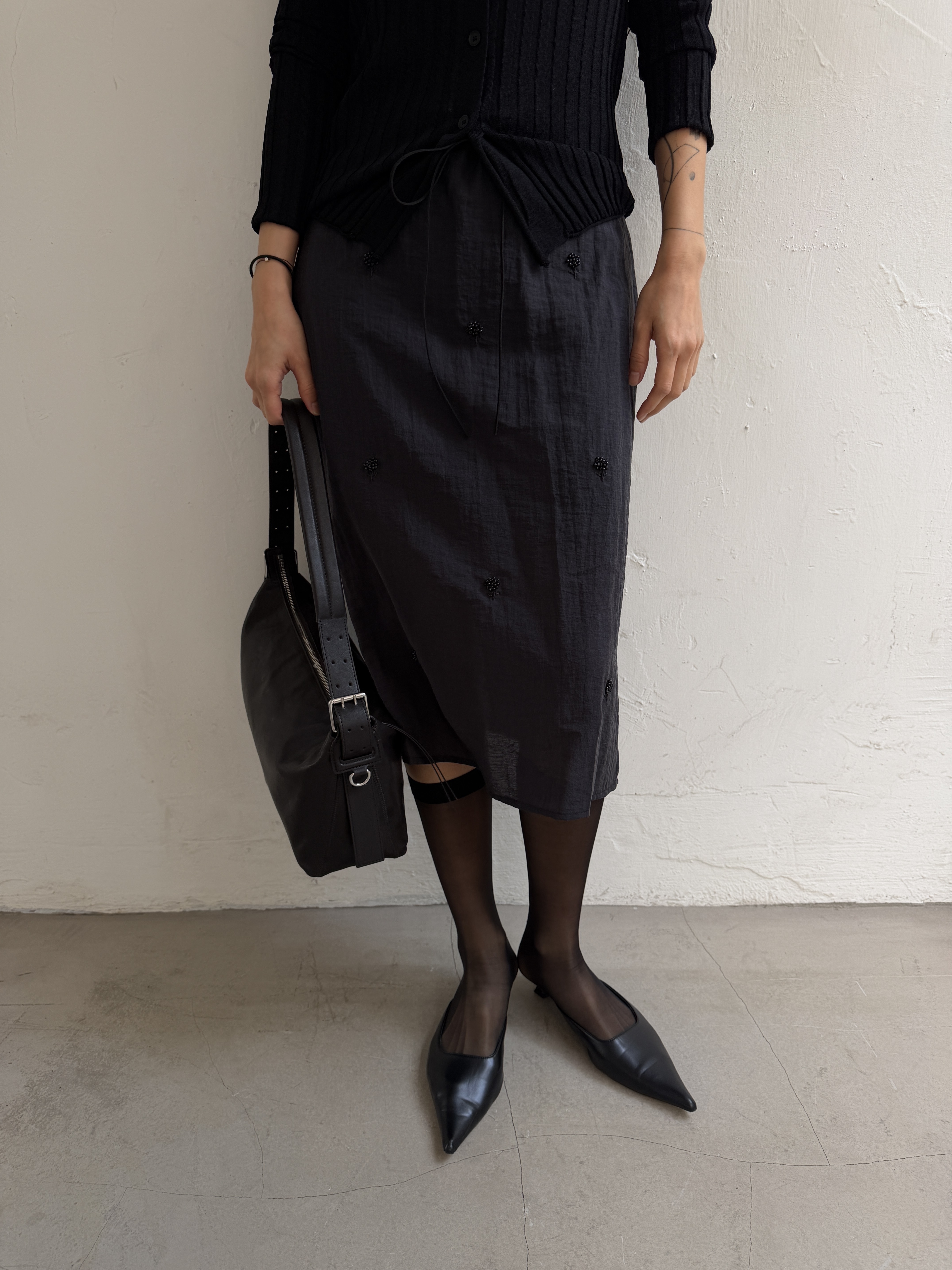 Embroidery chiffon skirt