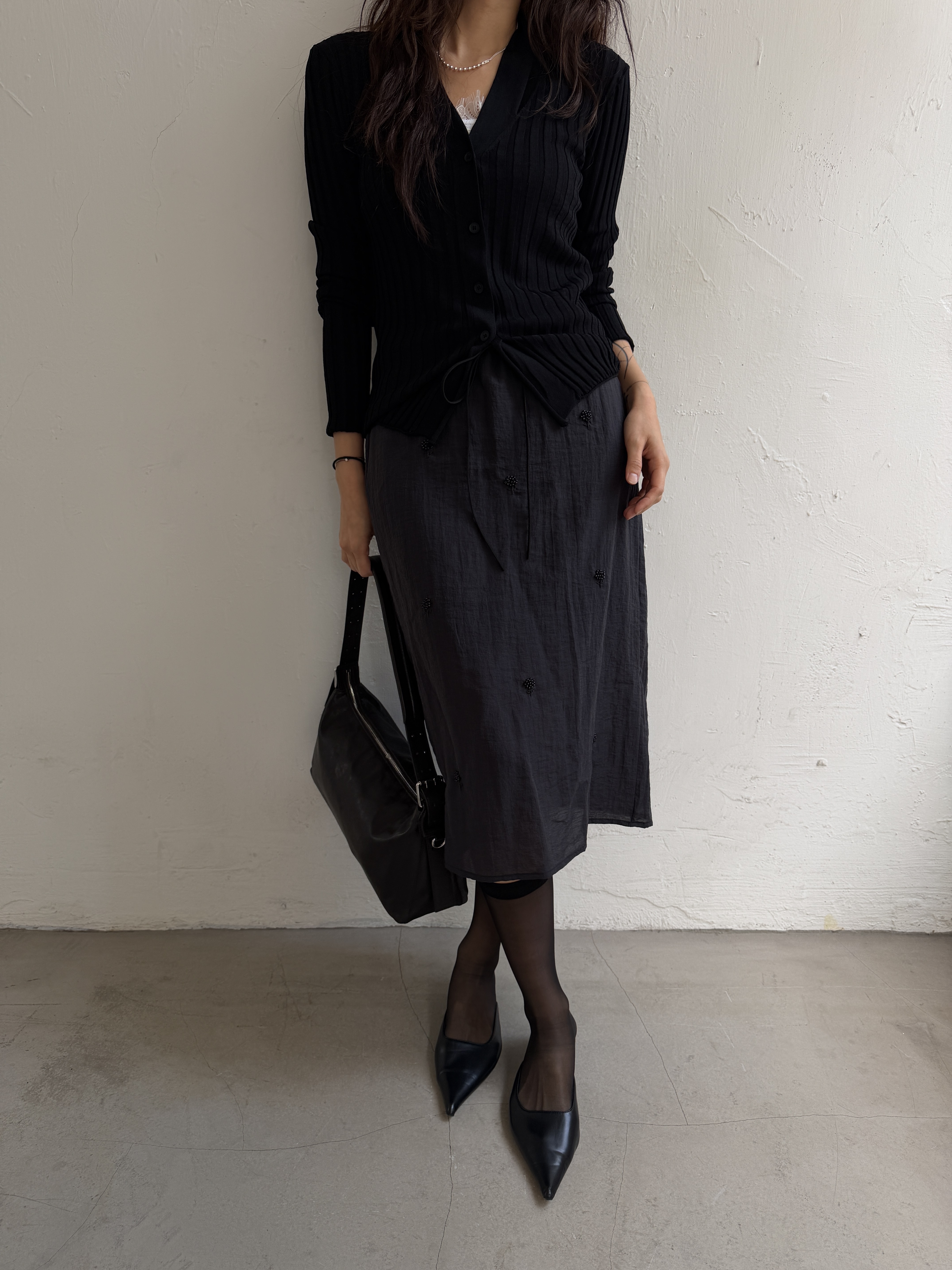 Embroidery chiffon skirt