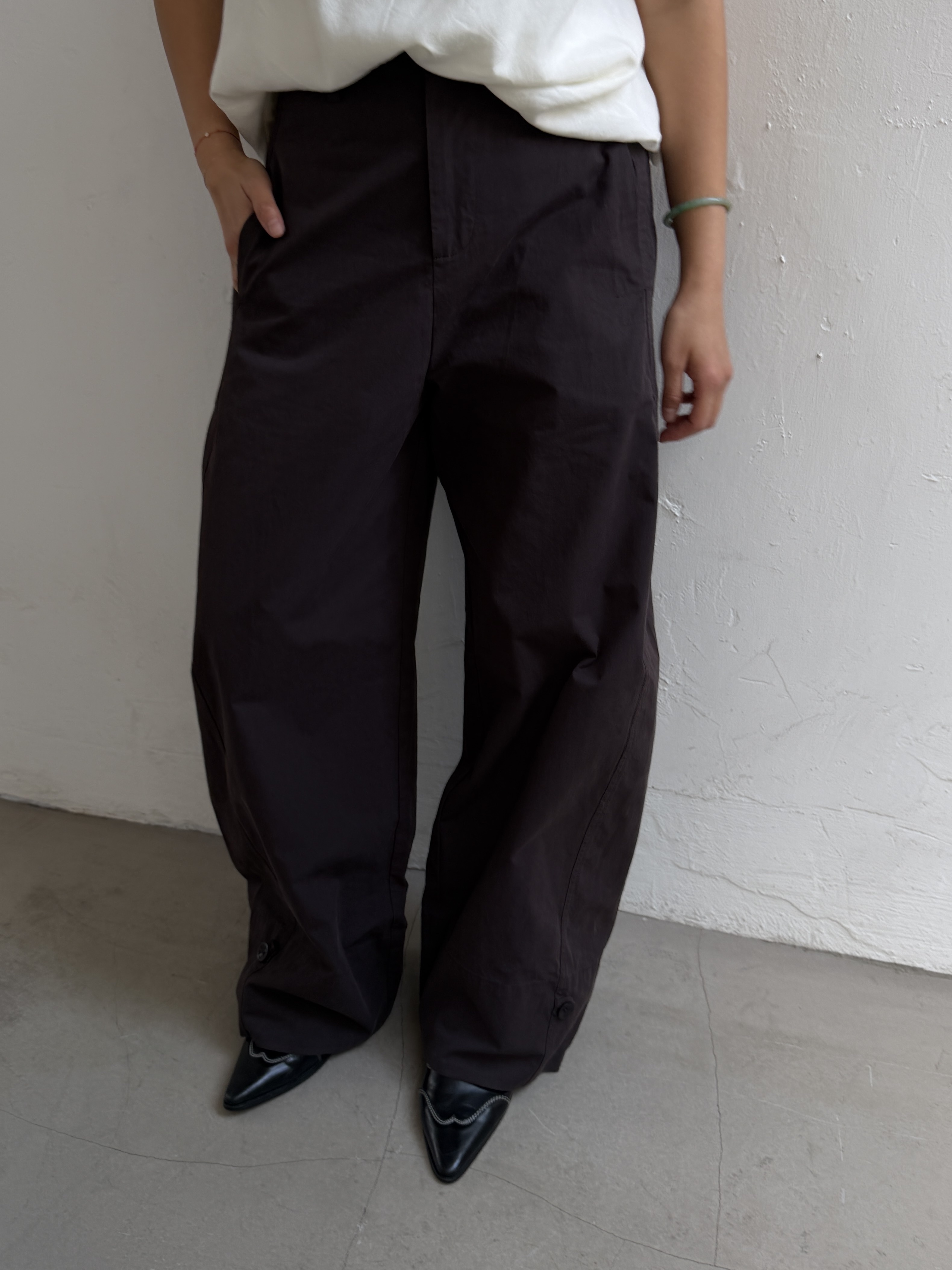 2 ways button hem trousers