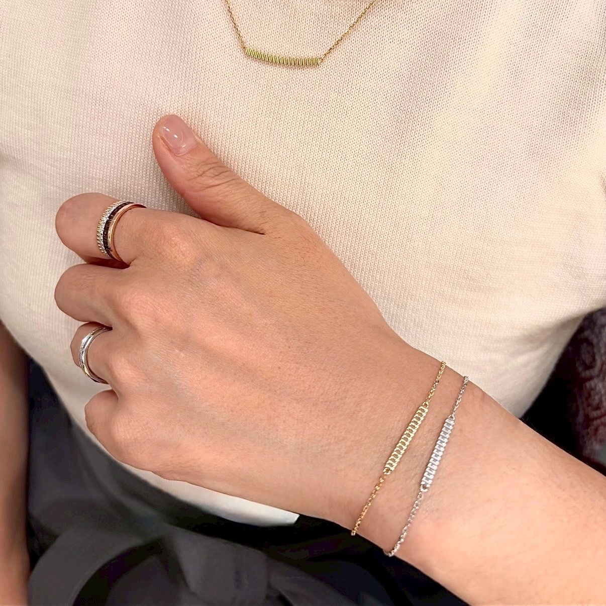 18k Bo”經典羅緞光面高奢定製手鍊