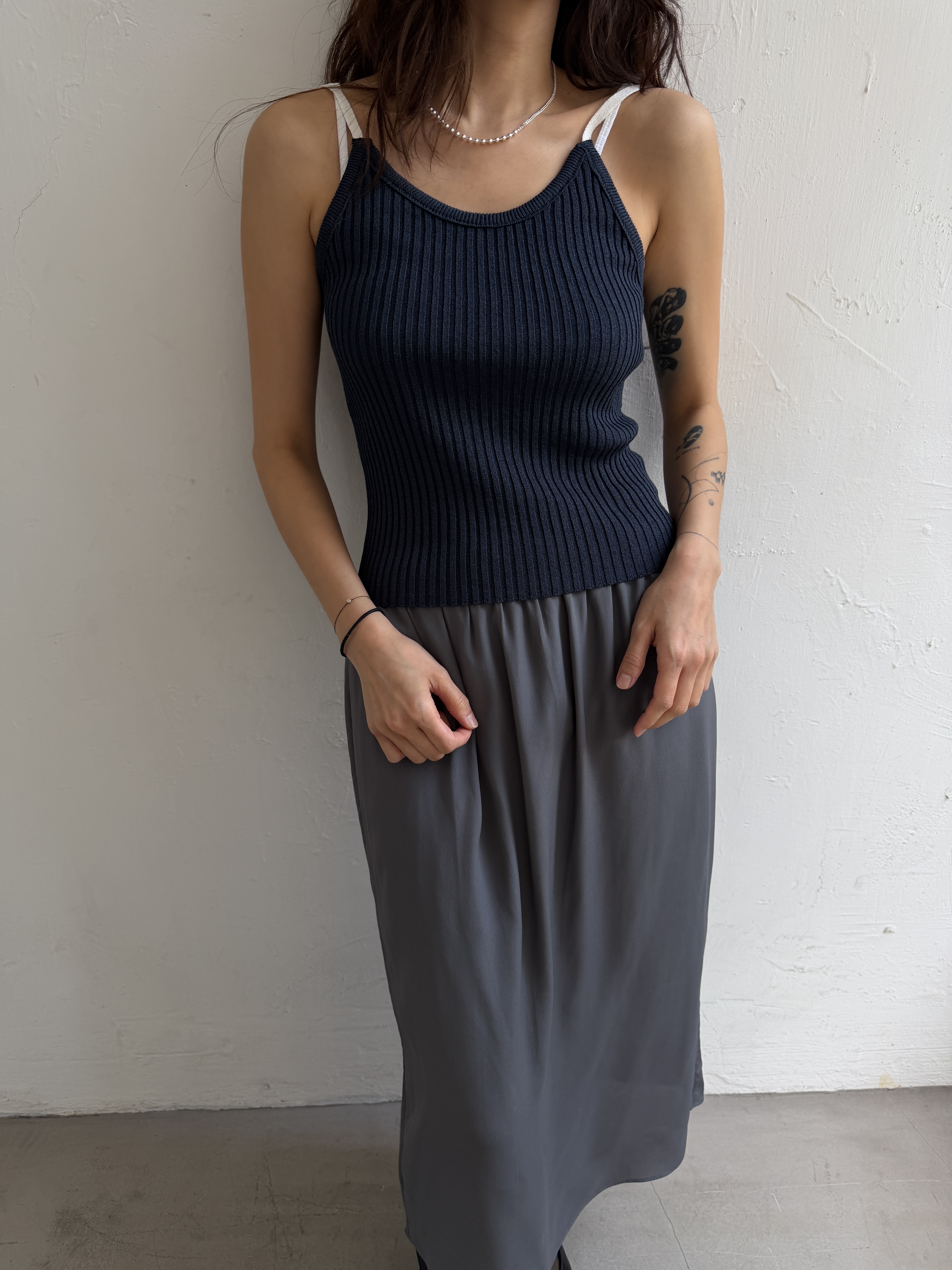 PDD Collection contrast panell ribbed vest