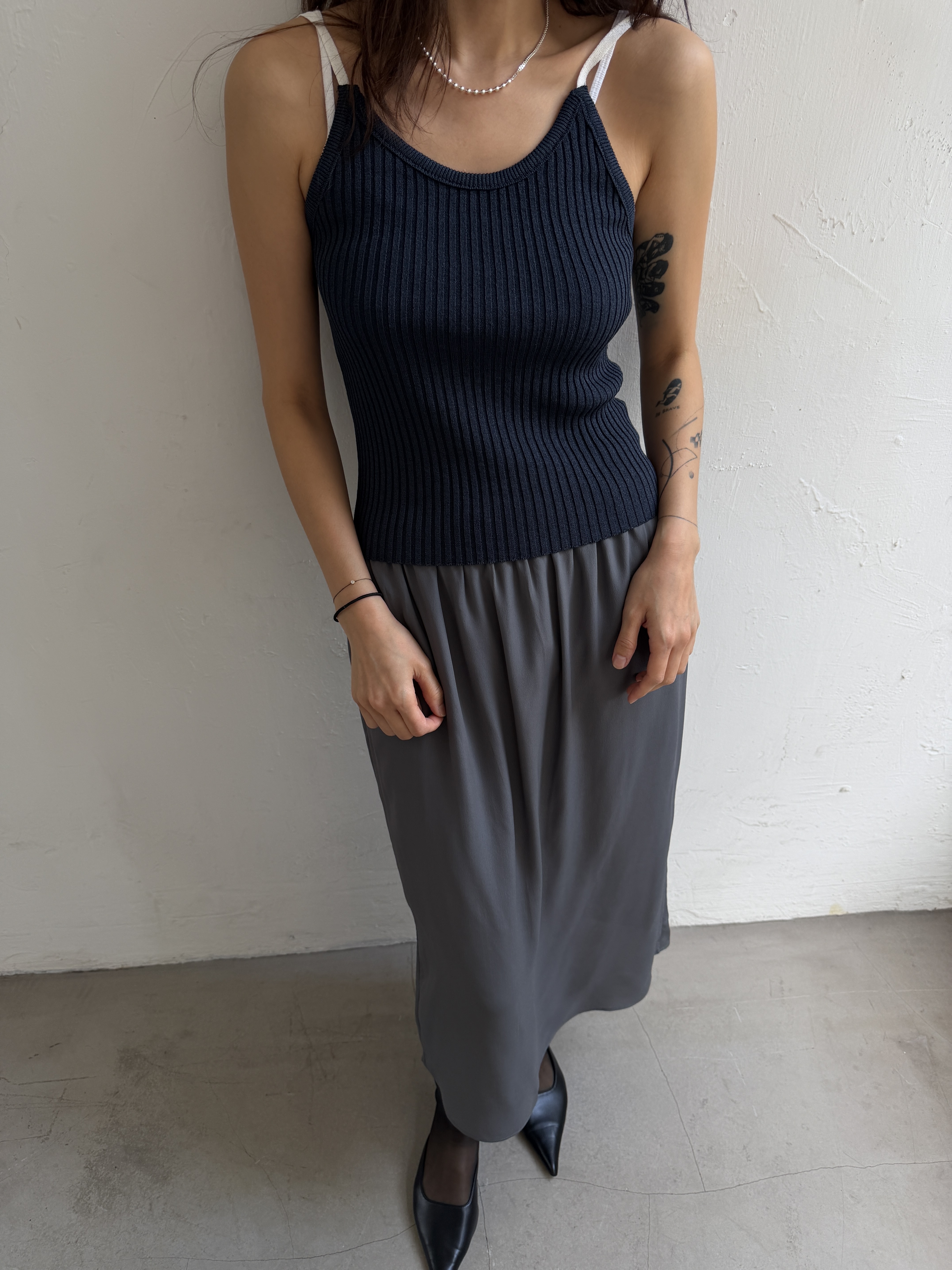 PDD Collection contrast panell ribbed vest