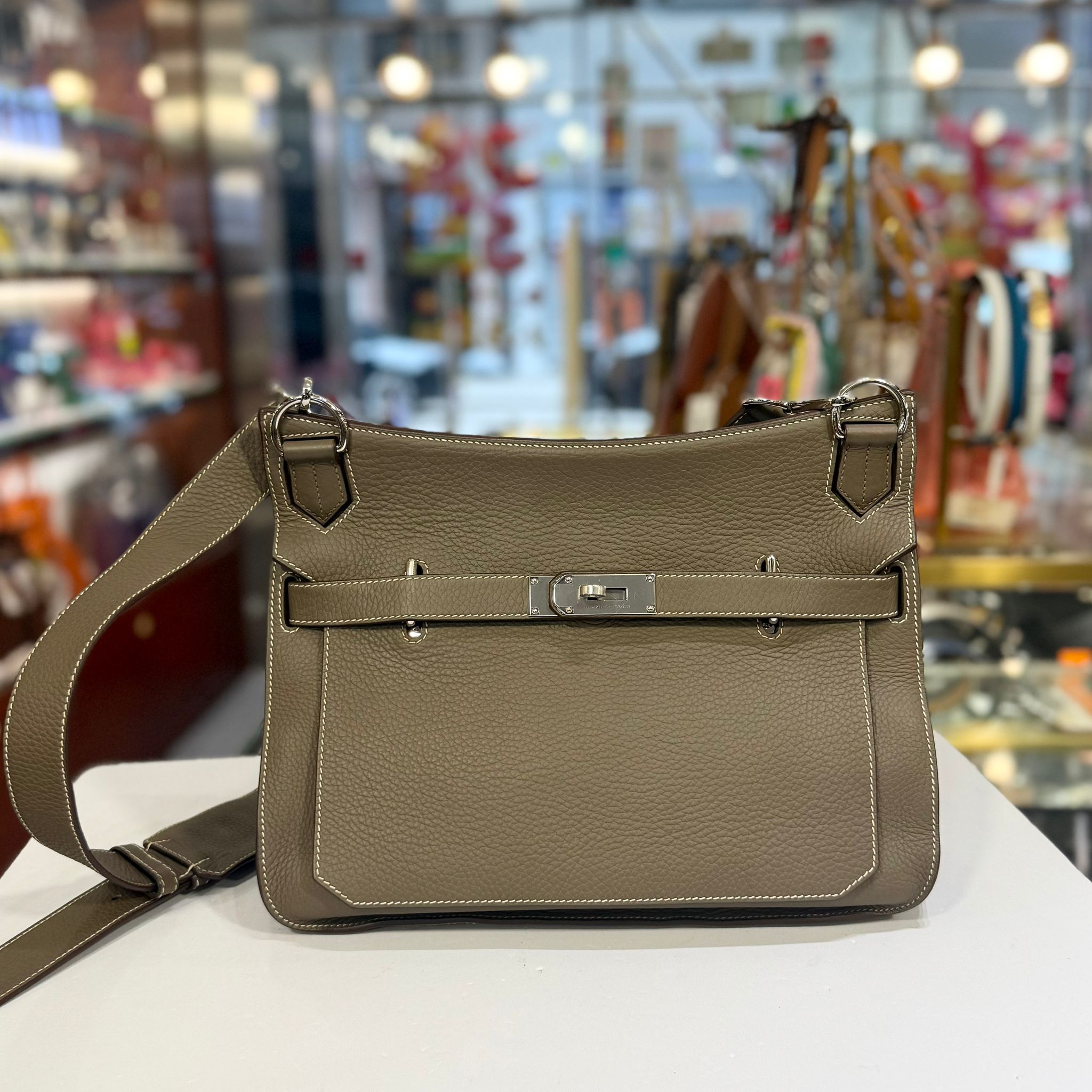 98%NEW二手Jypsiere 31 R刻 ETOUPE TC PHW 大象灰 #愛馬仕袋 #吉普賽包 #香榭站正品