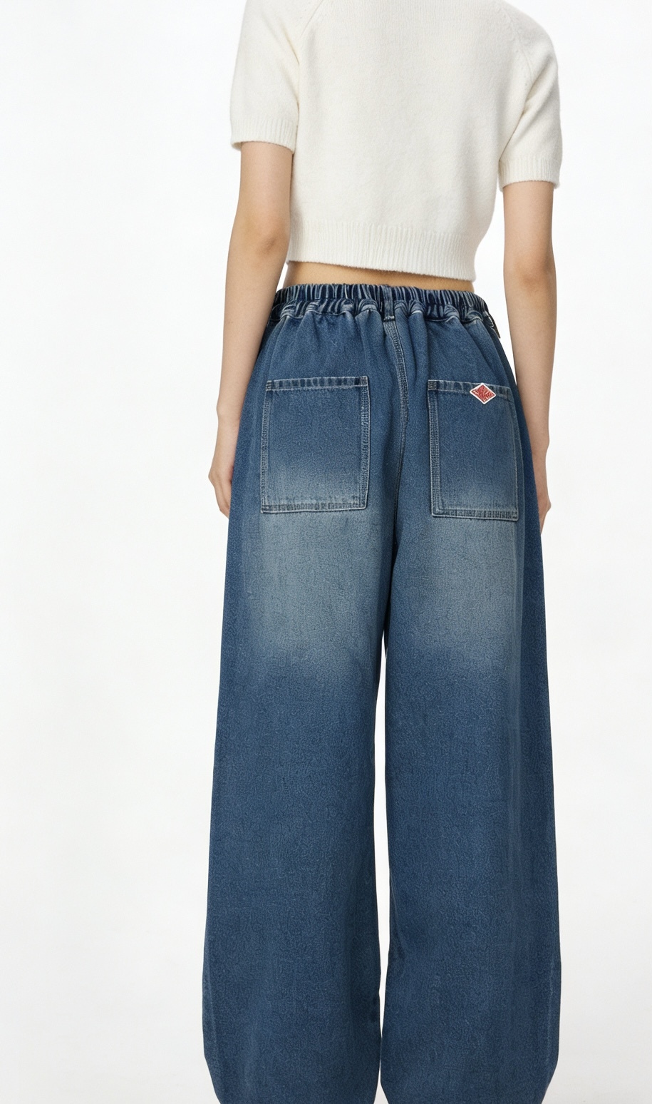 Danton 鬆緊腰牛仔褲老爹褲