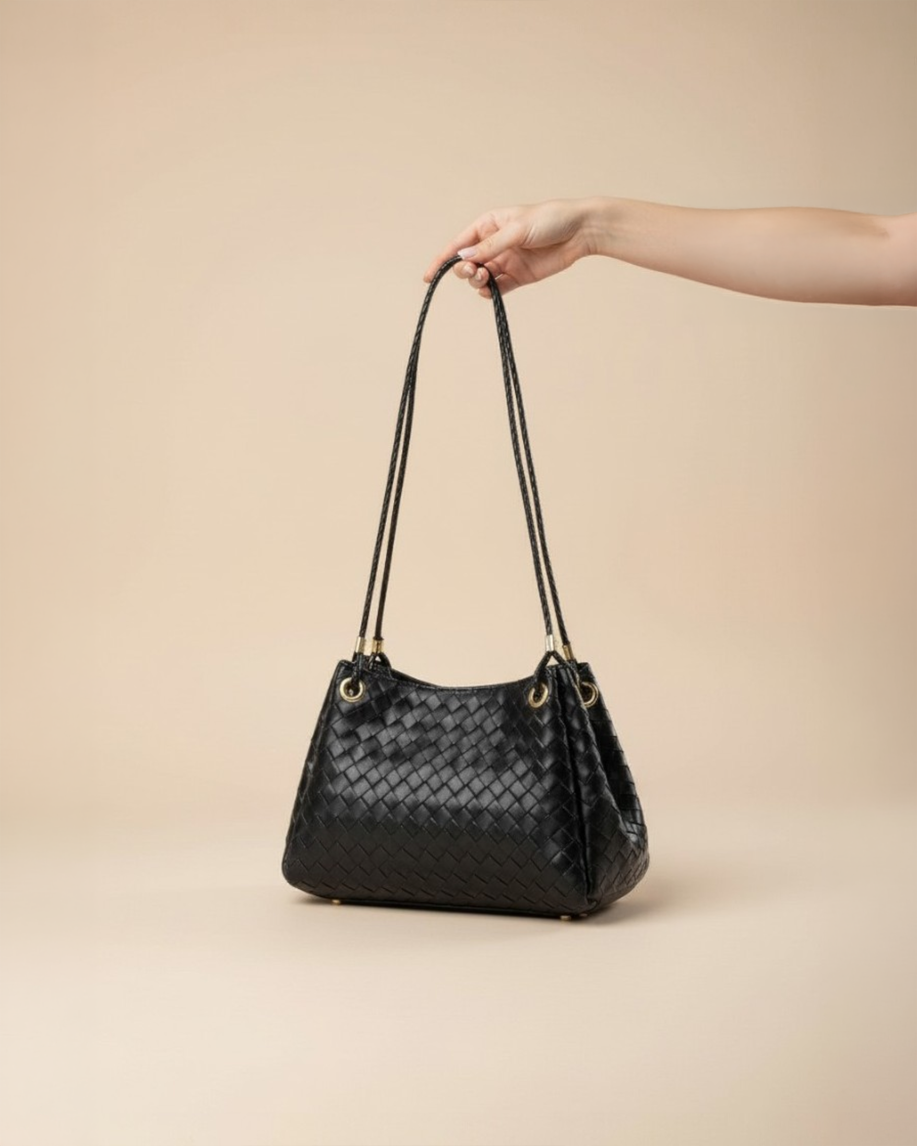 Linea 編織波士頓包 黑色