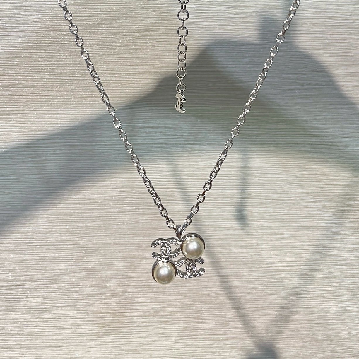 18k 香奶奶25s珍珠方塊滿鑽雙c高奢定製項鍊