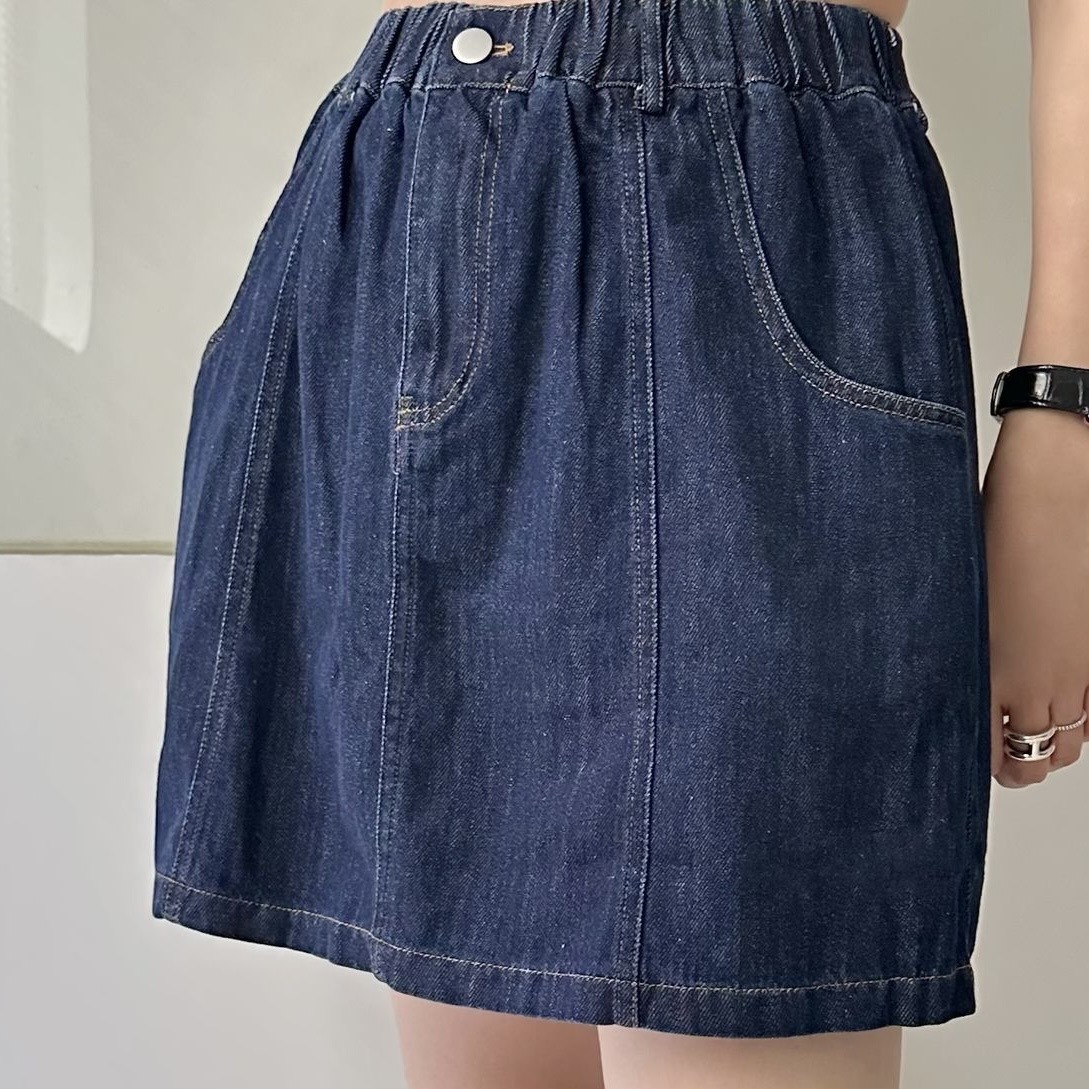 【BONNIE】全橡筋腰牛仔短裙褲 (A5)