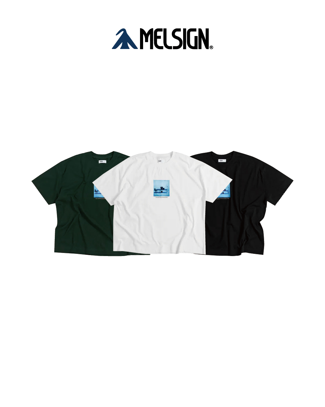 MELSIGN 輕水洗寬短圖像T恤 黑/白/綠 26 S/S Concept Photographer TEE