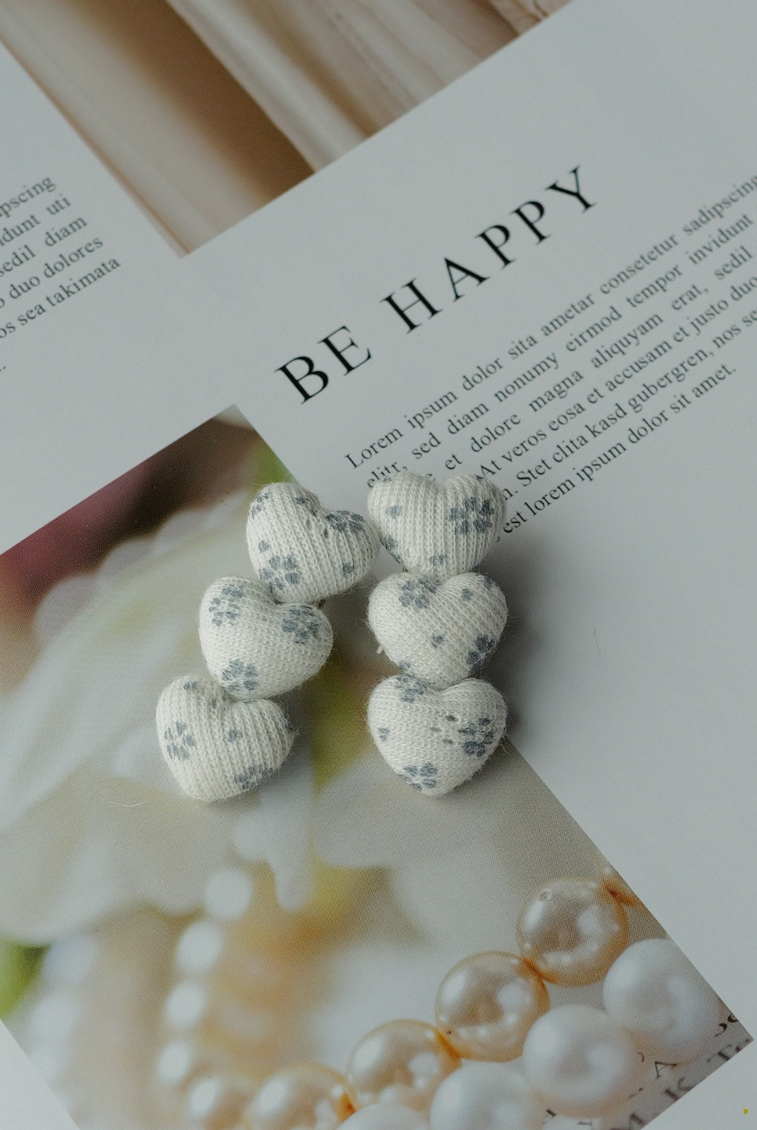 CL50包布碎花串心髮夾「一組兩入」