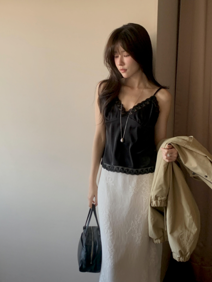 Peyton 珠光蕾絲背心 [ 4色 / Free ]