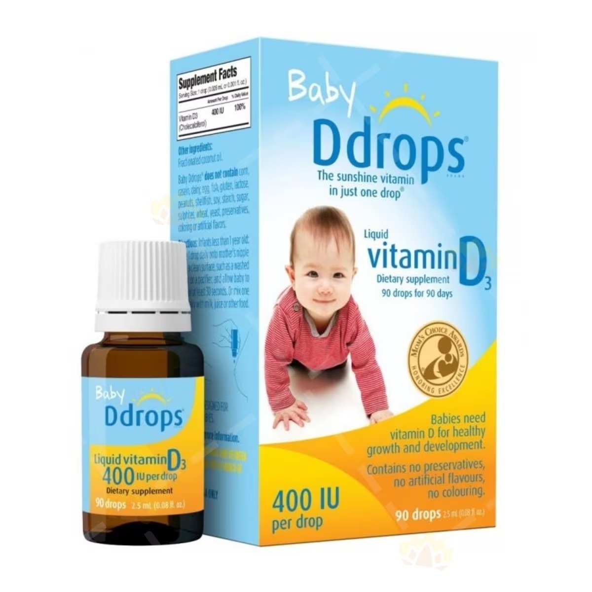 Baby Ddrops 液態維他命D3 400iu 90滴(1歲以下)
