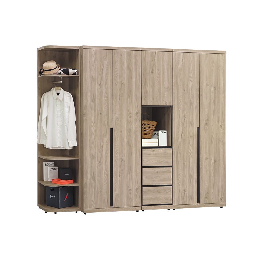 柏蒂家居-羅迪8.4尺多功能收納衣櫃組合