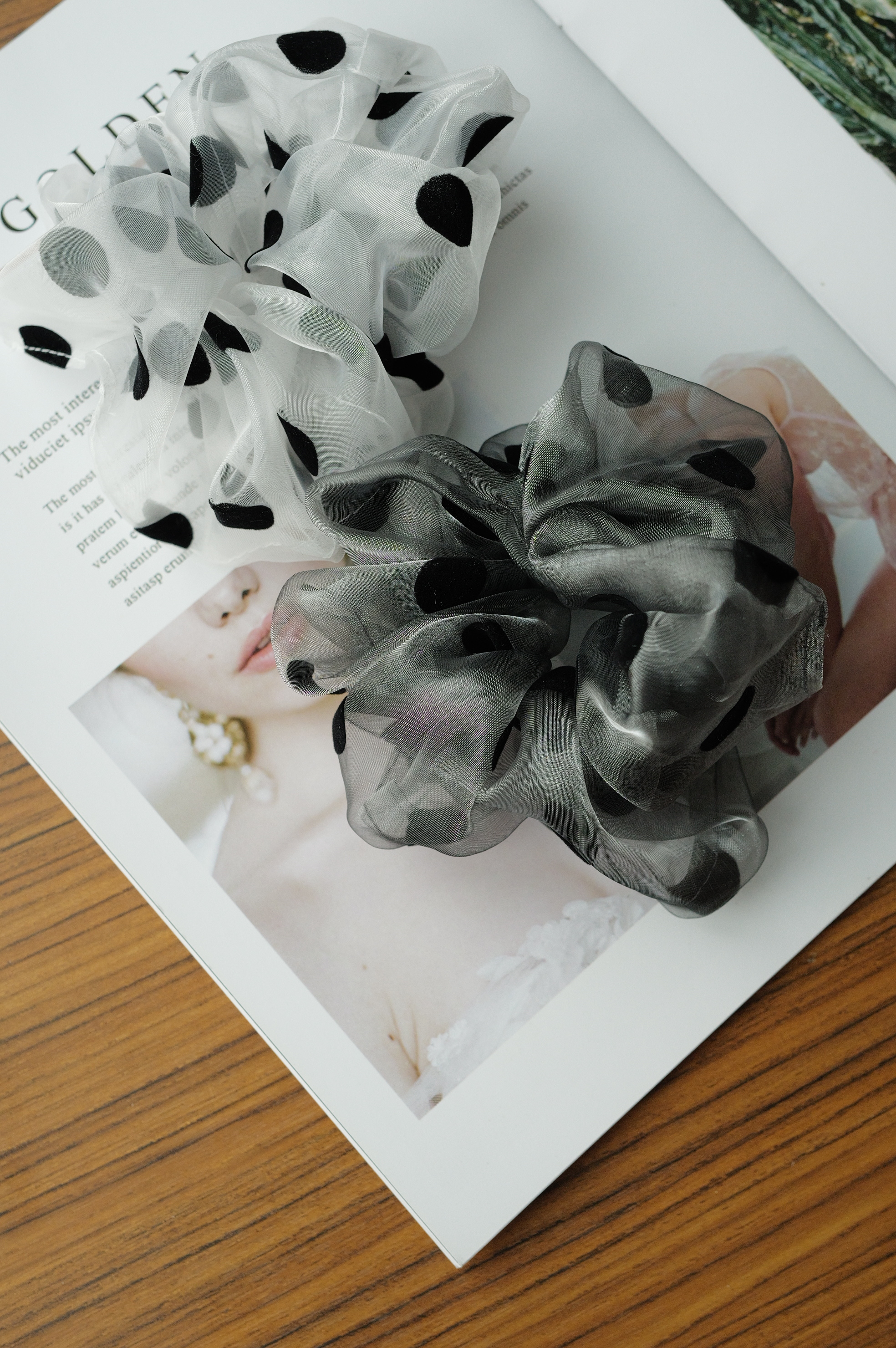 CL51歐根紗大波點髮圈