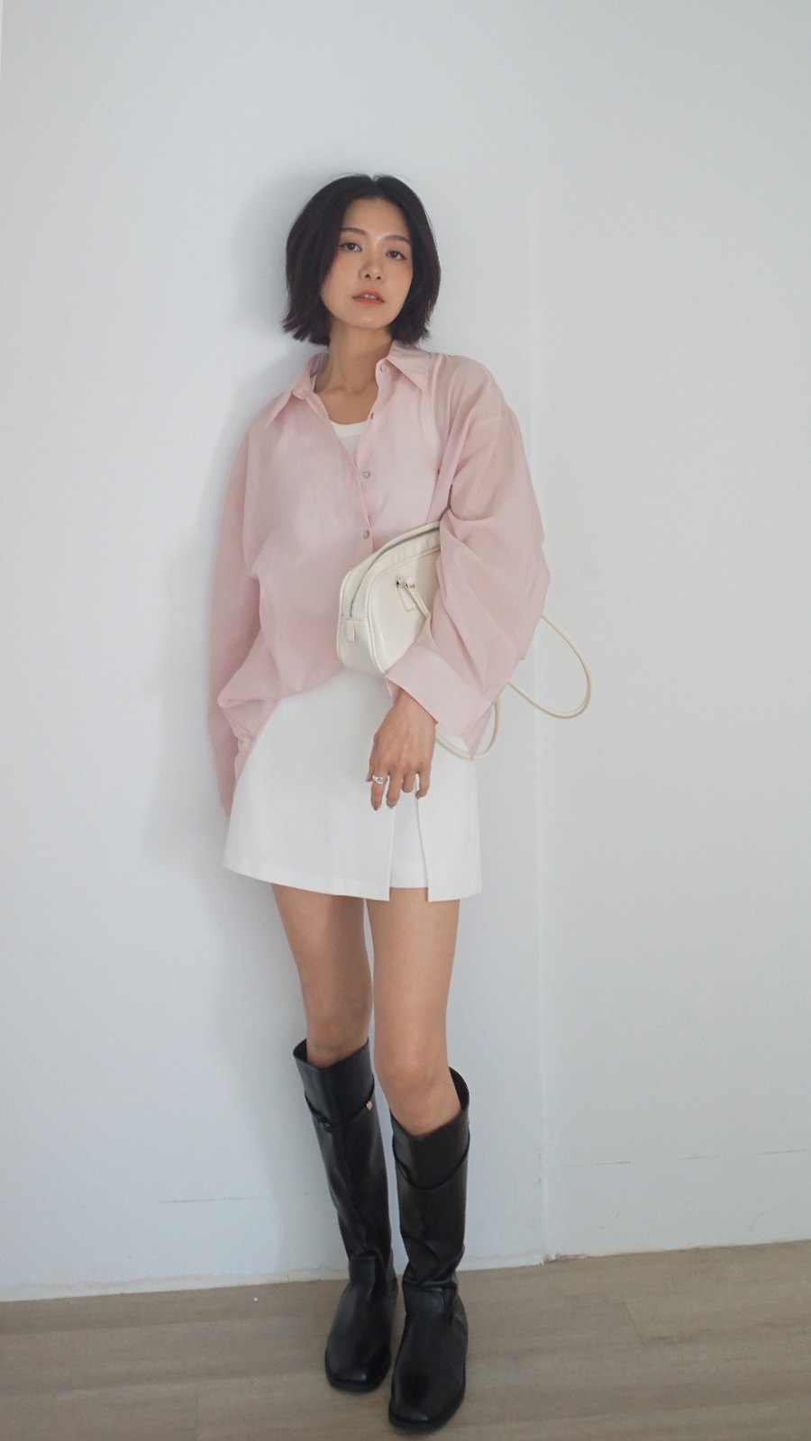 愛心小刺繡麻料襯衫