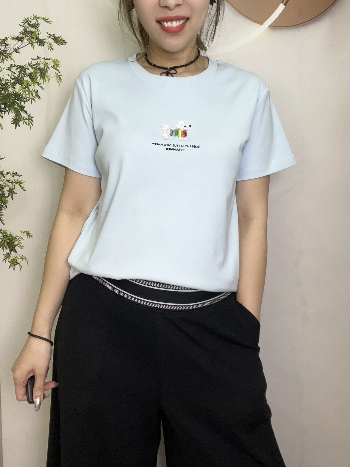 Mar 立體狗圖案 top