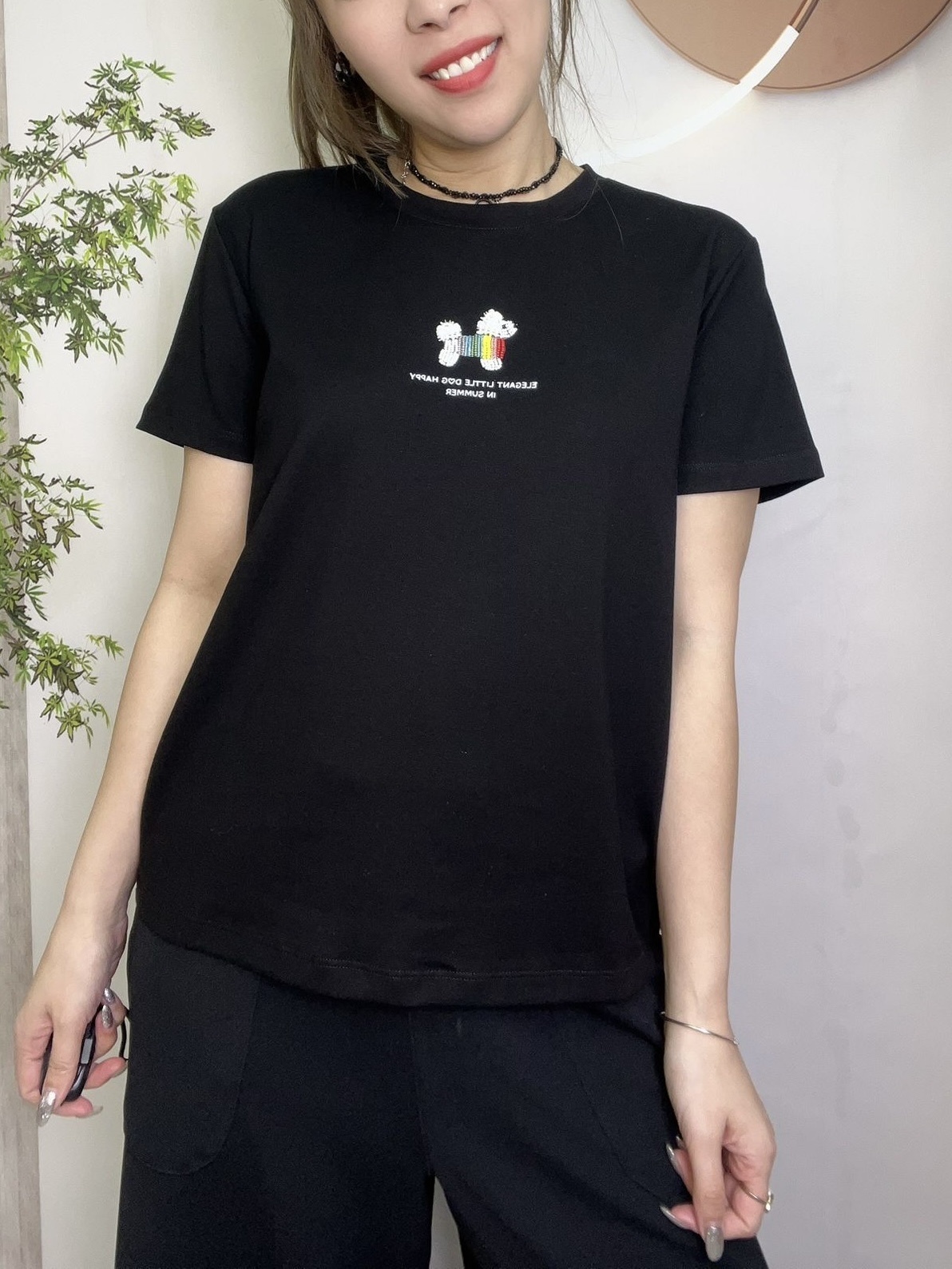 Mar 立體狗圖案 top