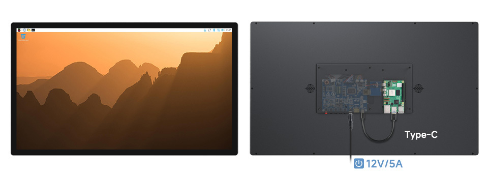 23.8吋 FHD 電容式觸控螢幕 1920x1080,連接 Pi 5