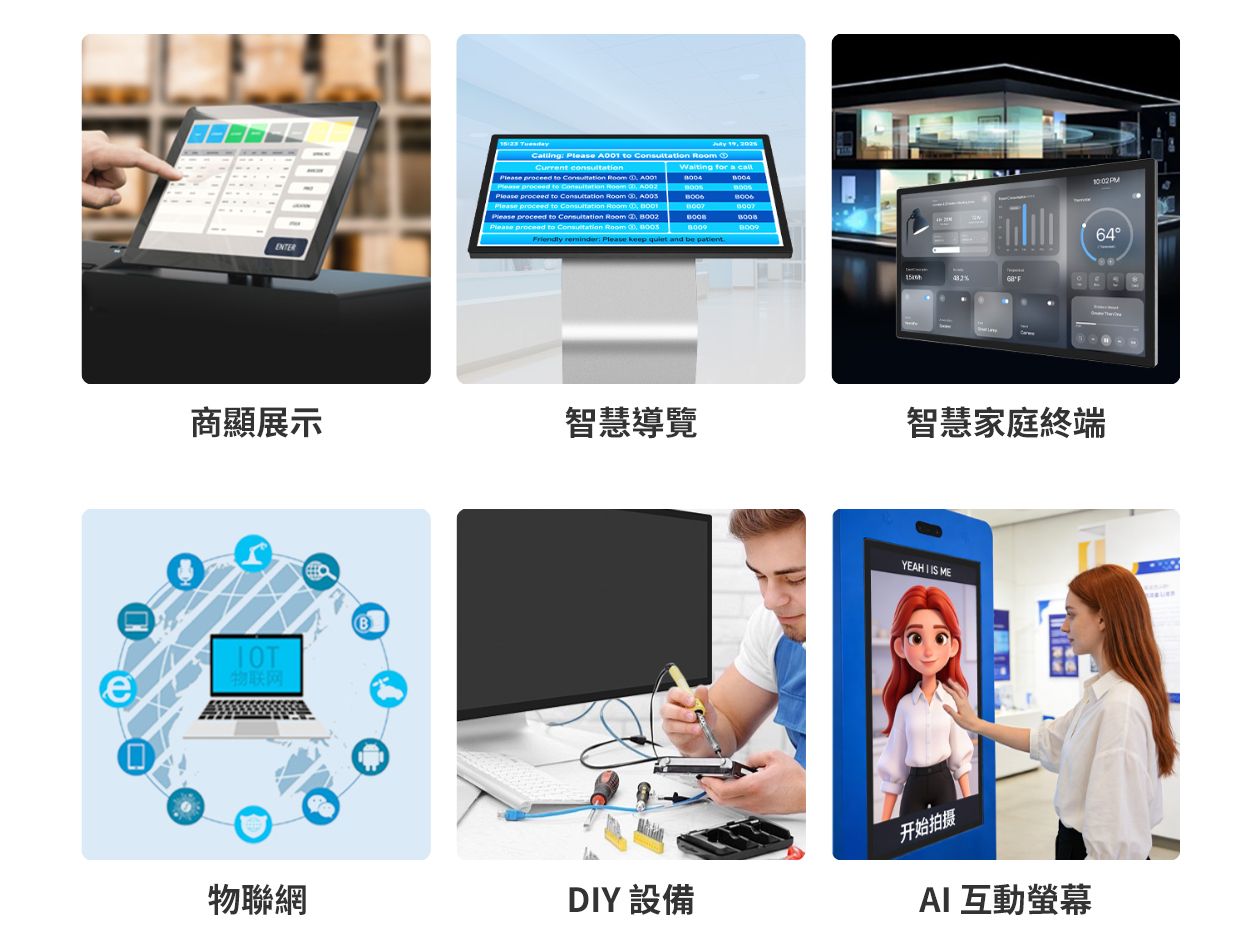 23.8吋 FHD 電容式觸控螢幕 1920x1080,一體化設計