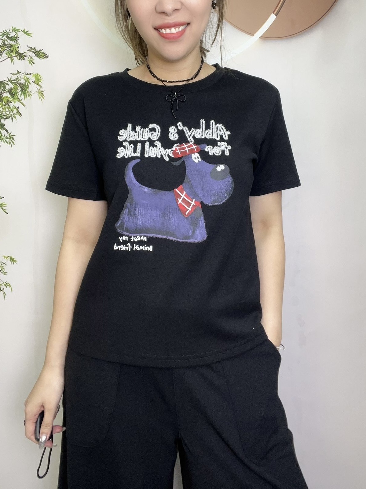 Mar 狗仔圖案 top