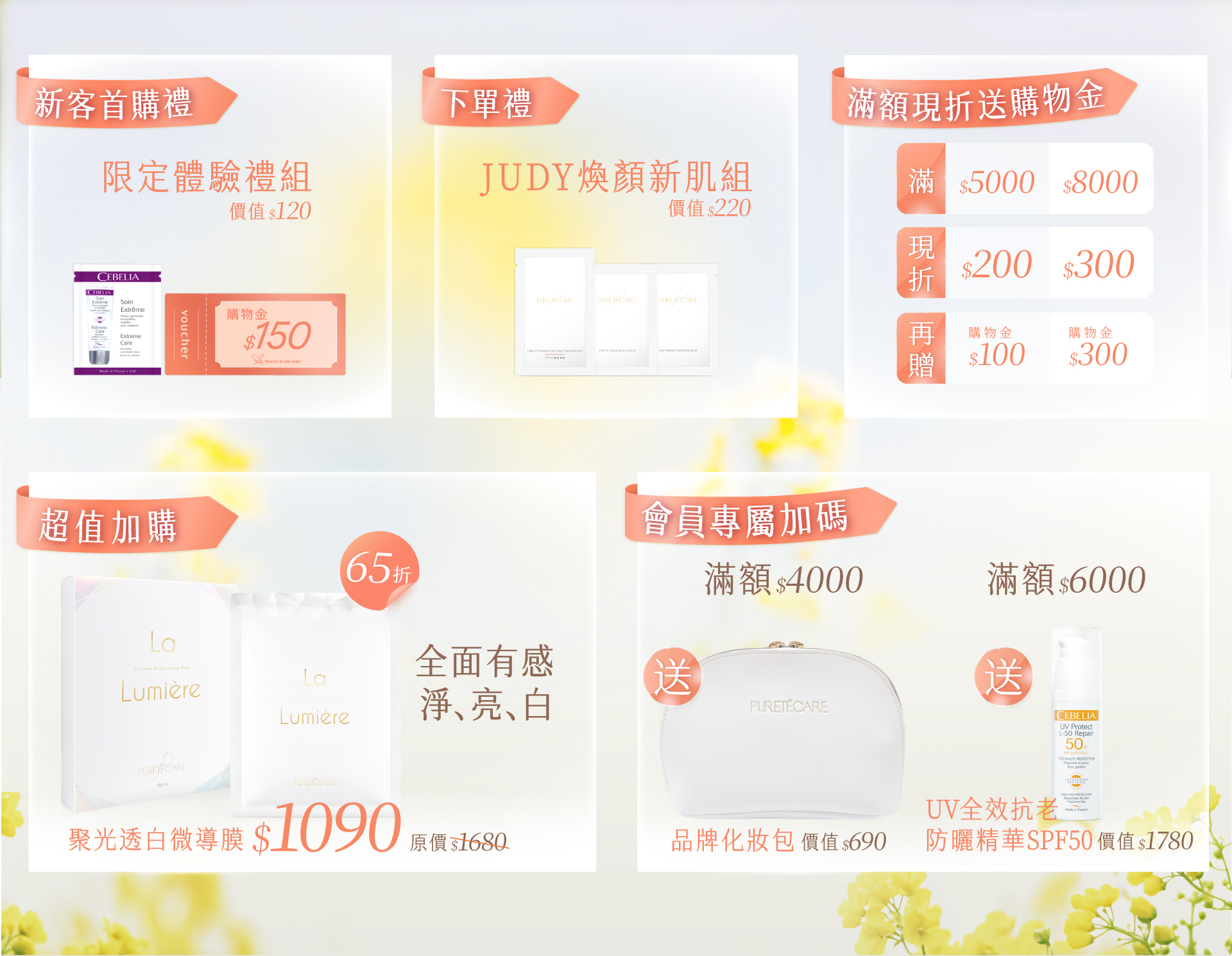 全館滿額現折再送現金