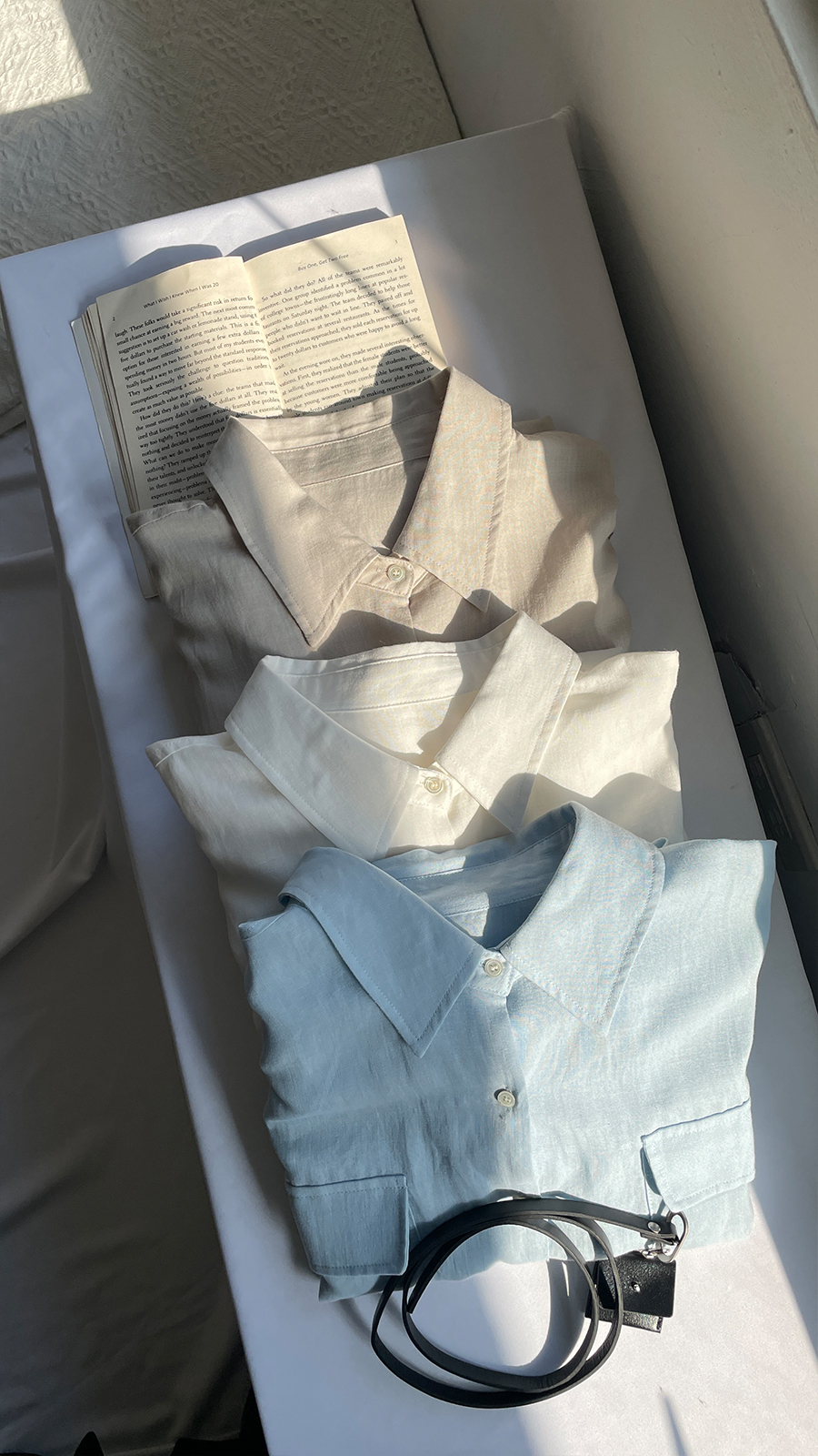 附皮帶雙口袋襯衫