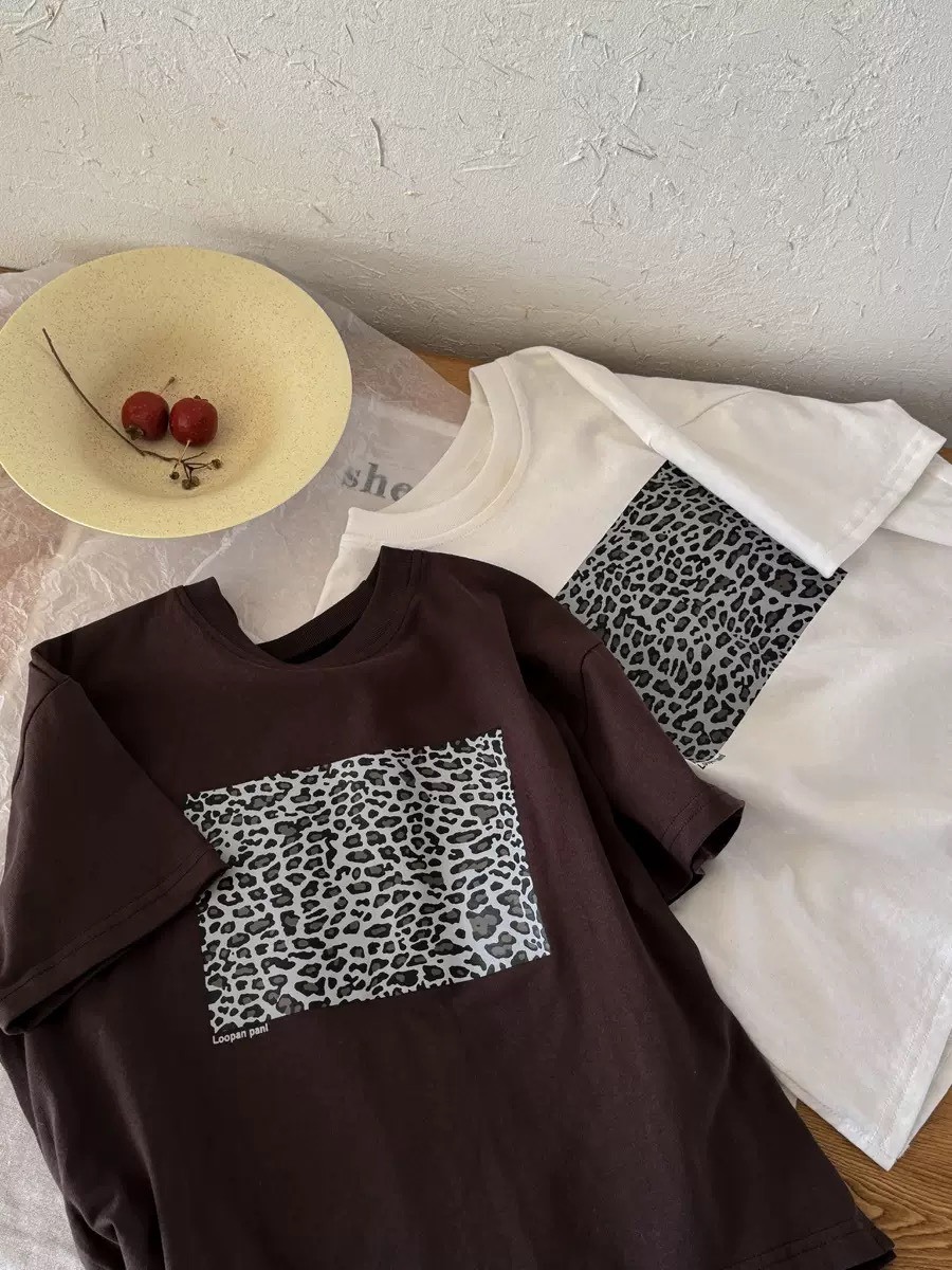 簡約豹紋短袖上衣