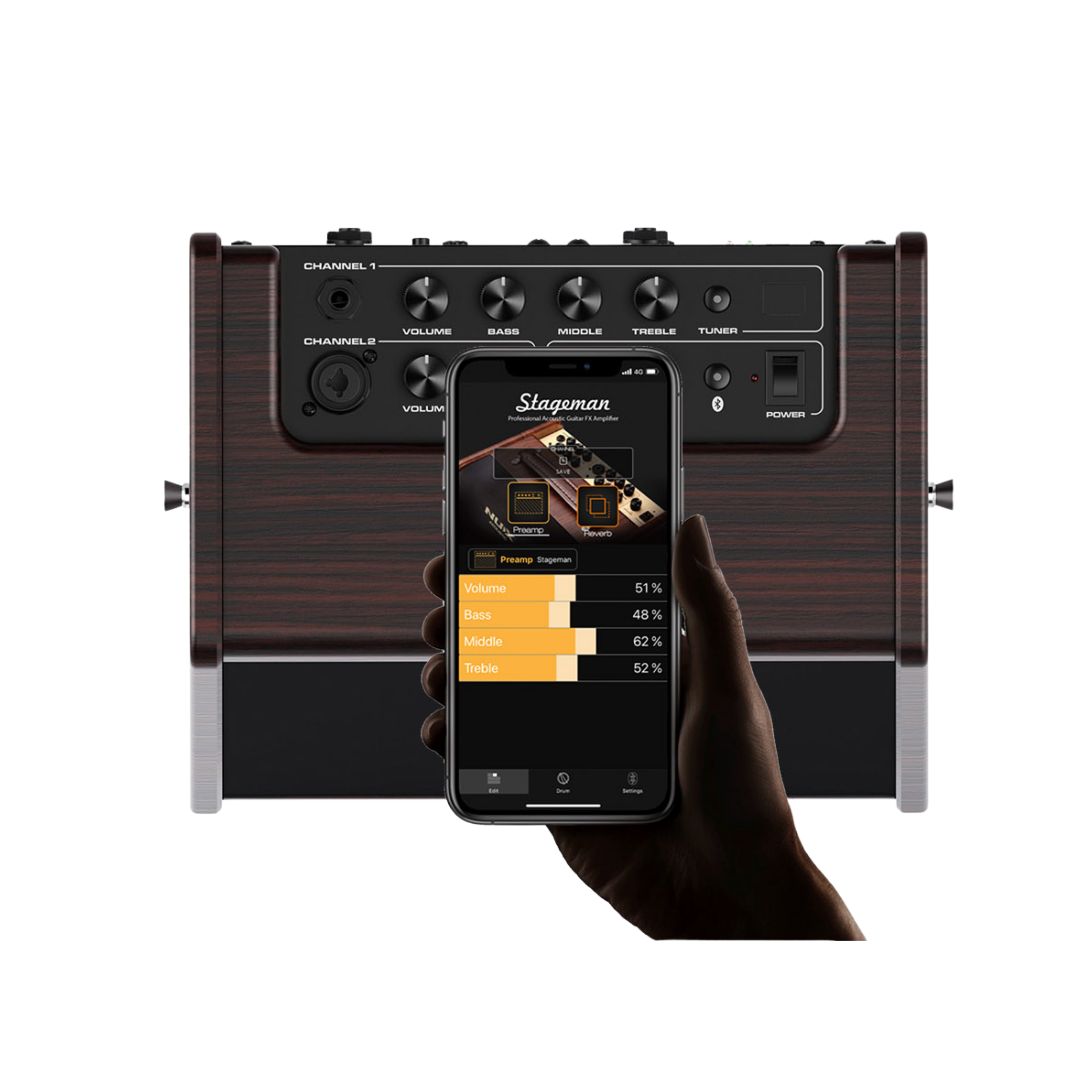 NUX NUX AC-25 木吉他音箱 雙軌輸入 便攜式 電池供電 街頭藝人演出 藍芽app控制 第 4 張圖片｜三峽吉他 / Bass