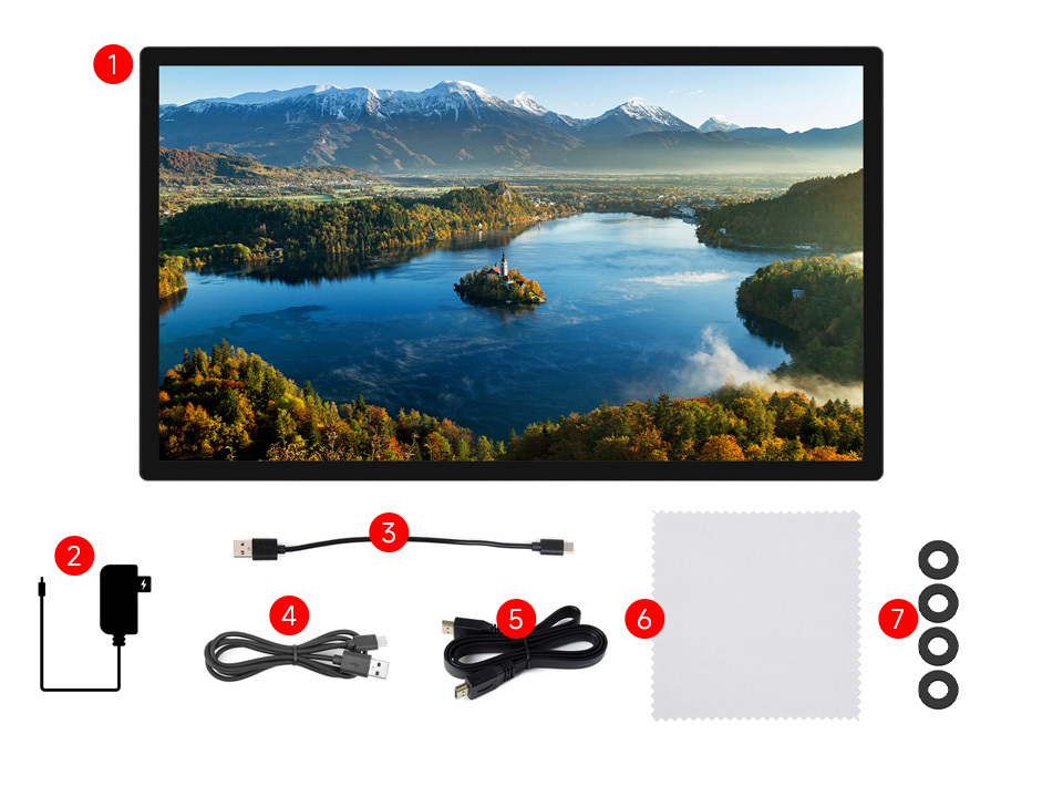 27吋 FHD 電容式觸控螢幕 1920x1080,出貨清單