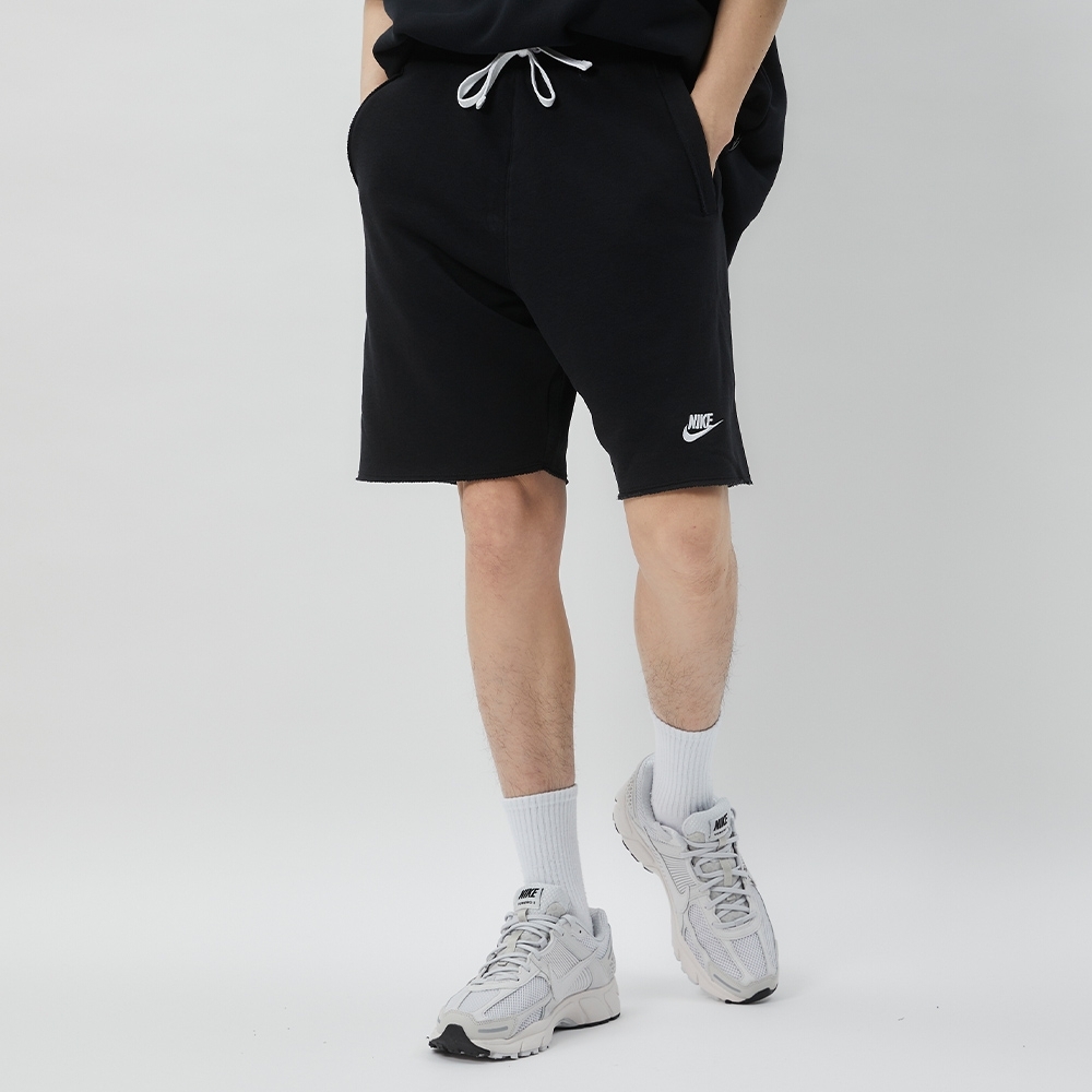 NIKE 短褲 NSW 黑 刺繡LOGO 基本款 不修邊 棉短褲 男 DX0767-010