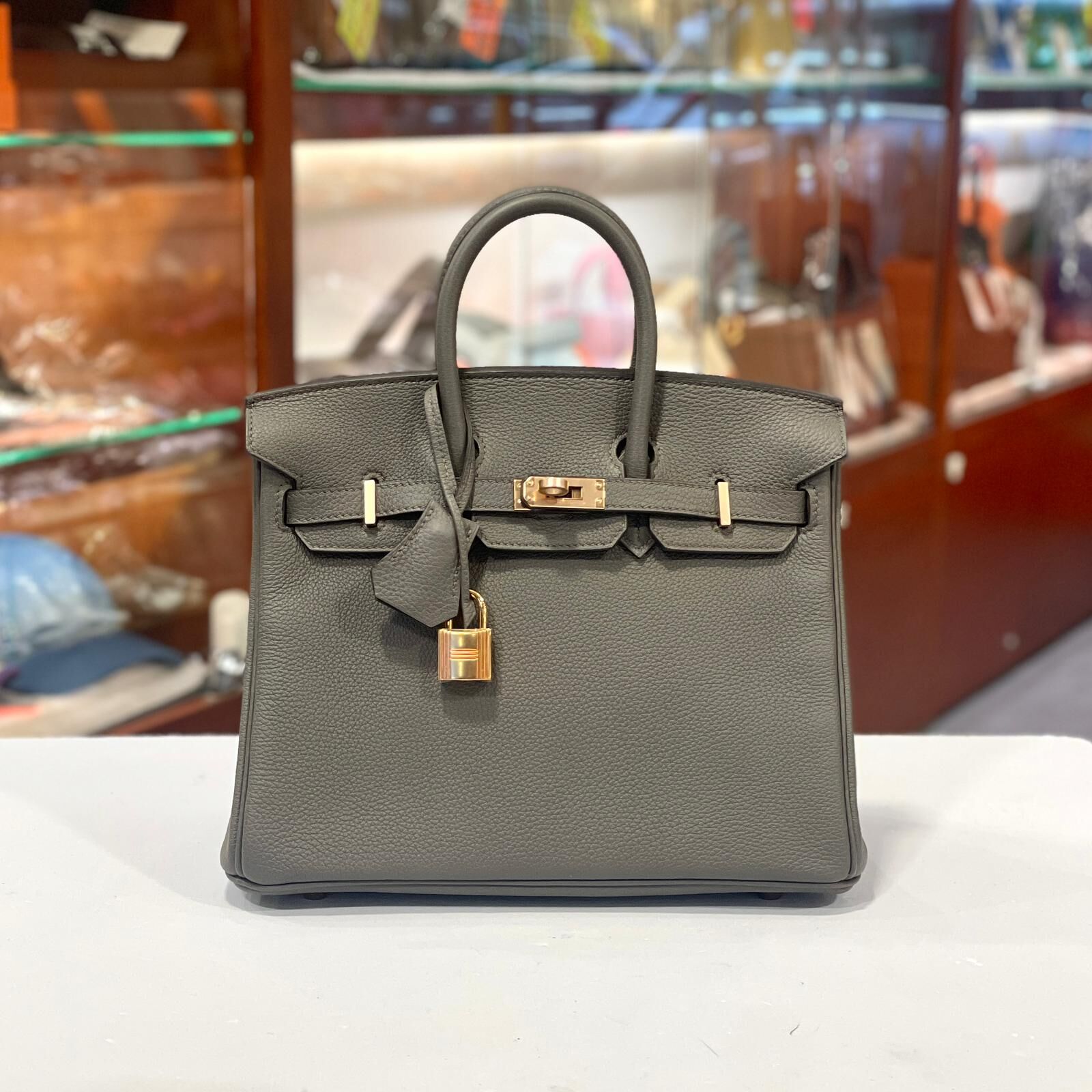 未使用品!!!全新BIRKIN 25 Z刻 8F/ETAIN TOGO GWH 錫器灰玫瑰金扣 #B25 #愛馬仕 鉑金包 #BRAND NEW #香榭站正品