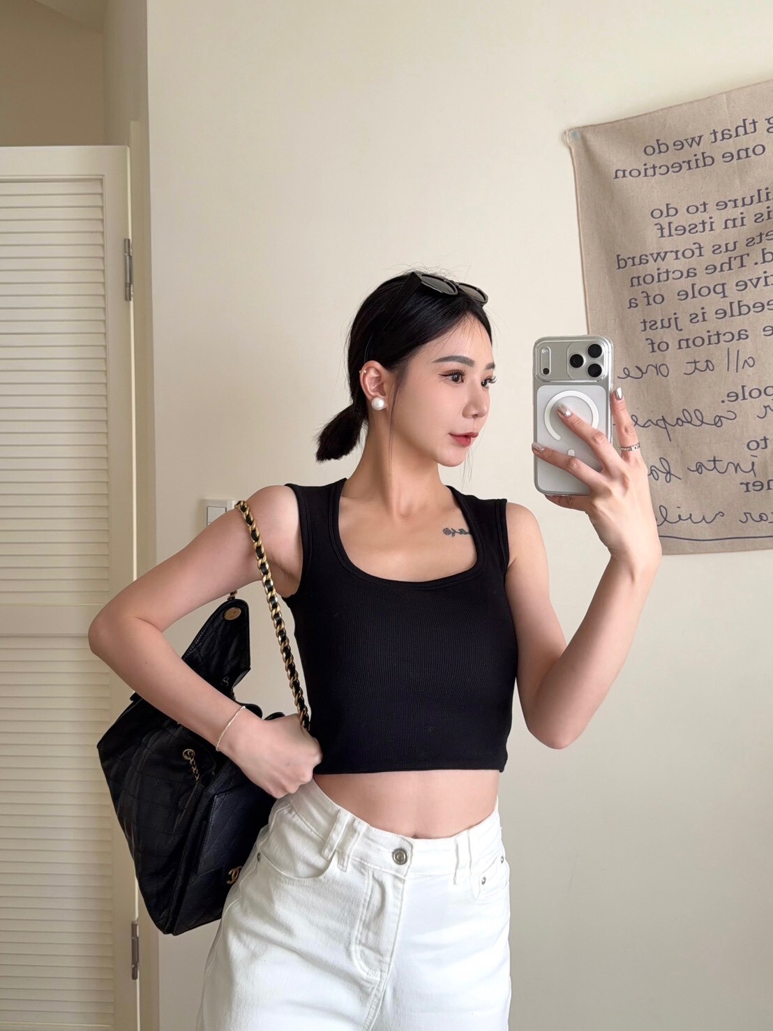 自留款遮副乳短版背心