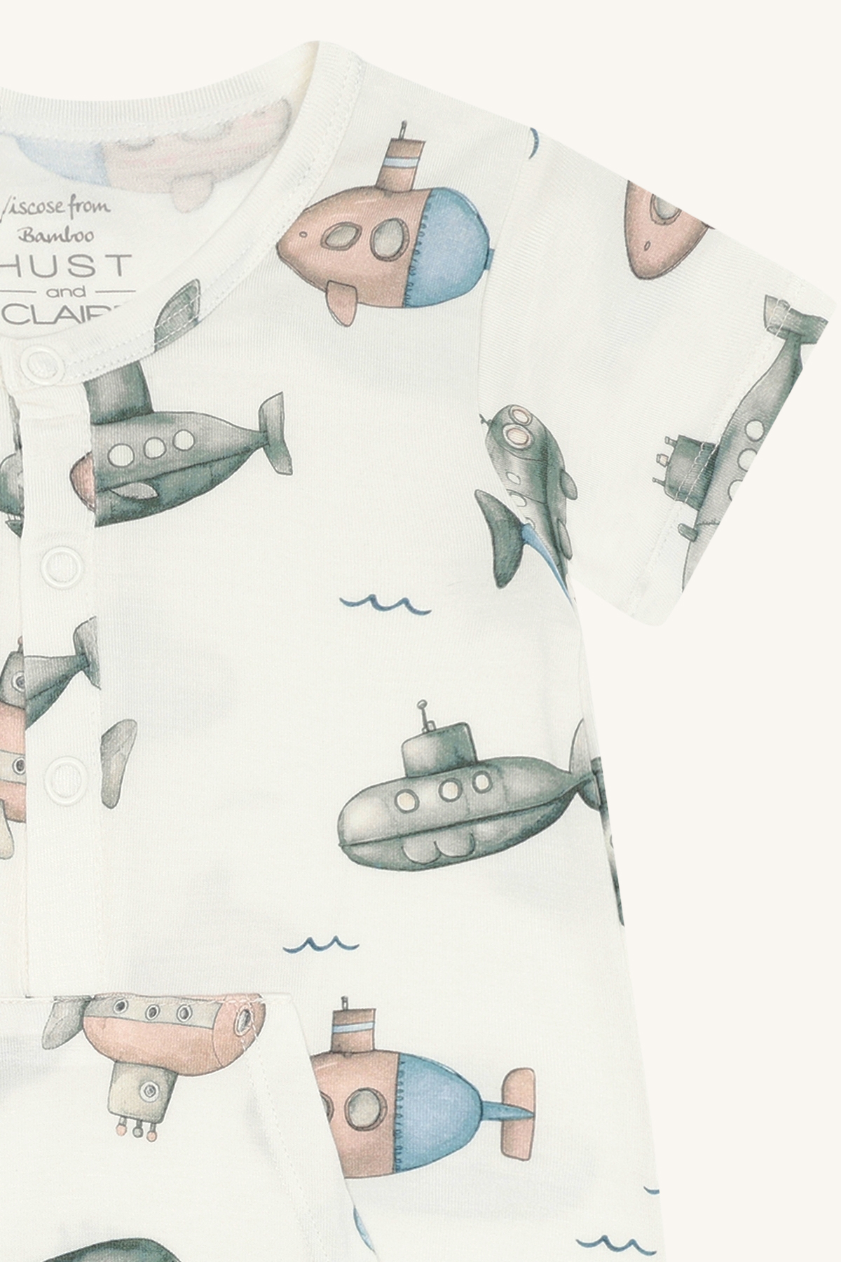 〖 Hust & Claire 〗米白潛水艇竹纖維連身衣